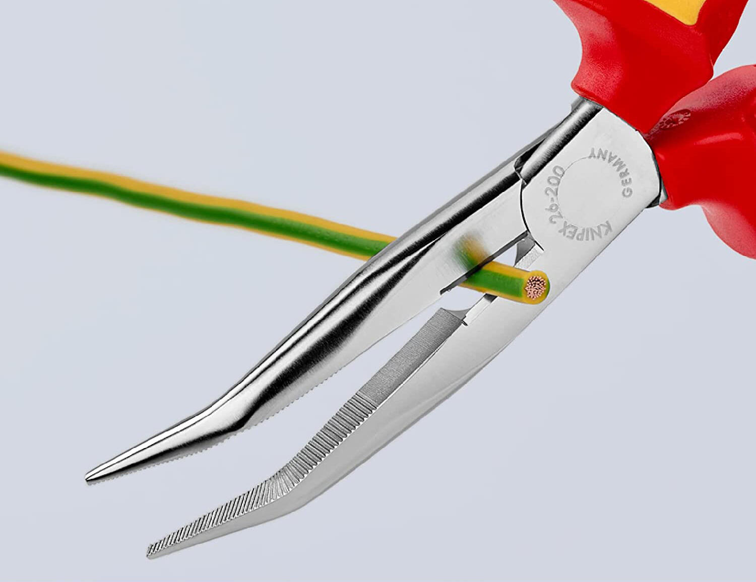 Pince à bec coude isolé avec protection électrique KNIPEX, 200 mm - 5