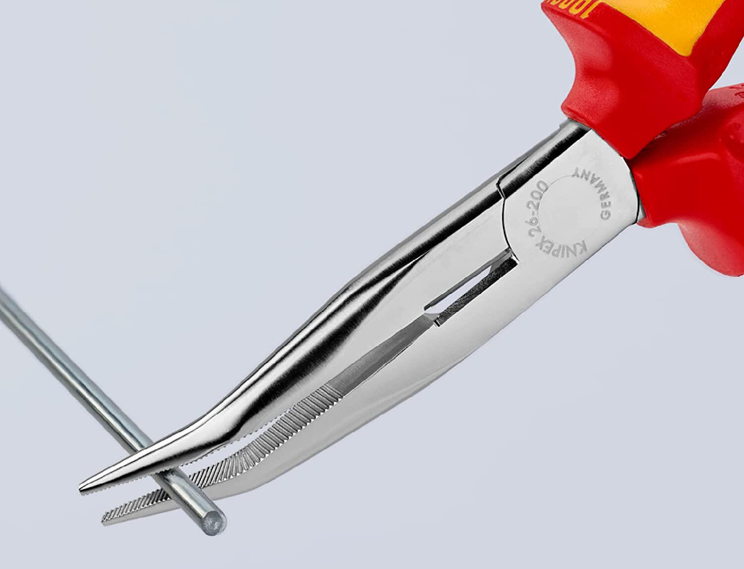 Pince à bec coude isolé avec protection électrique KNIPEX, 200 mm - 4