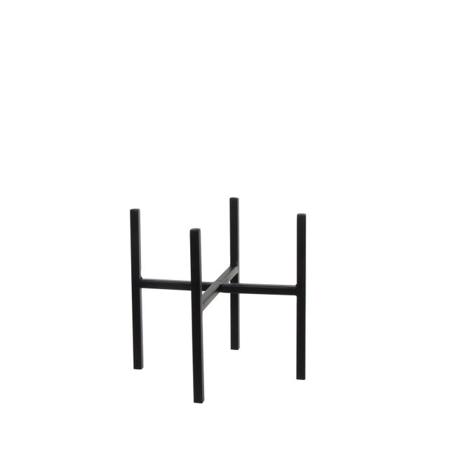 Support pot rectangulaire noir, H.25 x l.24 cm