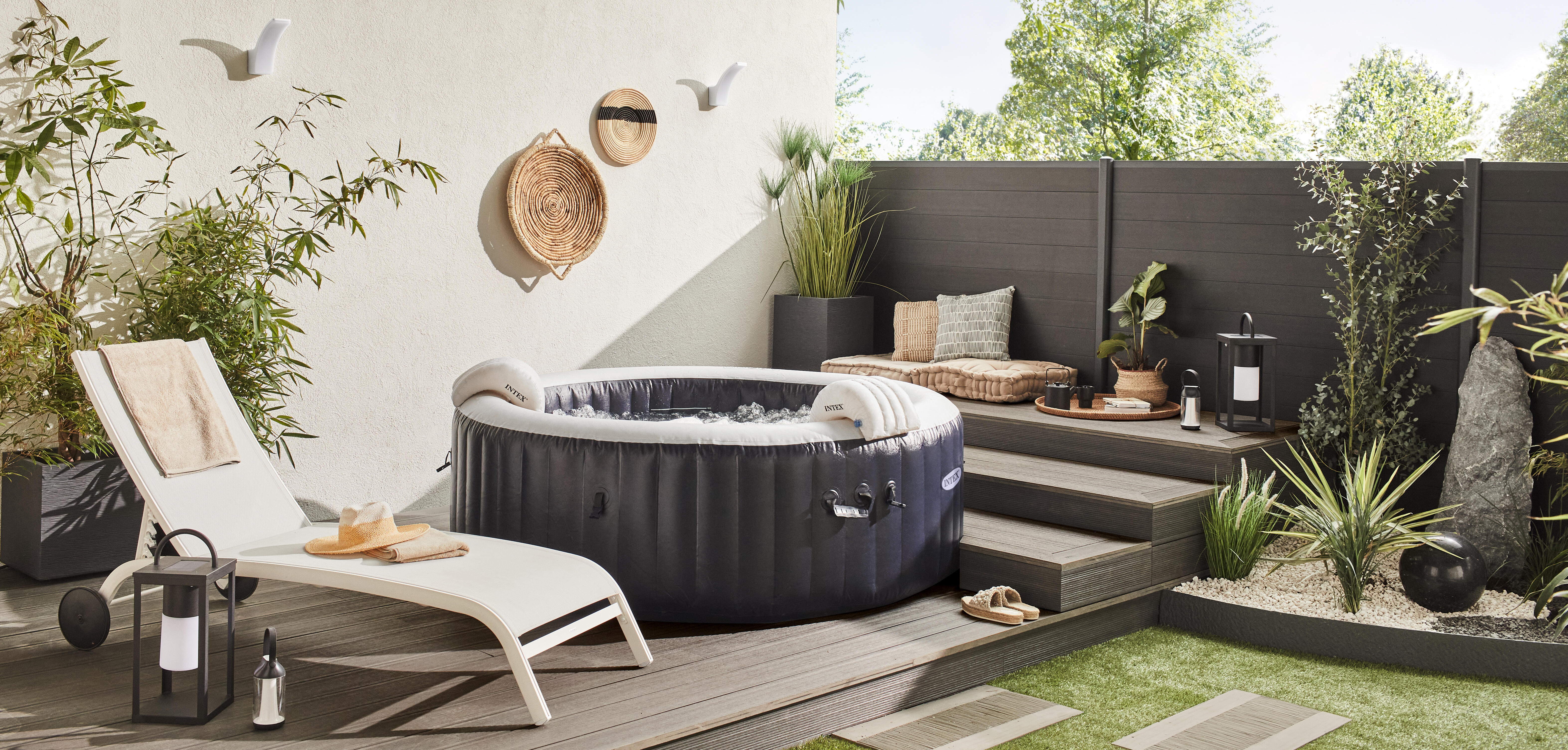 Bain de soleil en aluminium NATERIAL Lyra blanc - 4