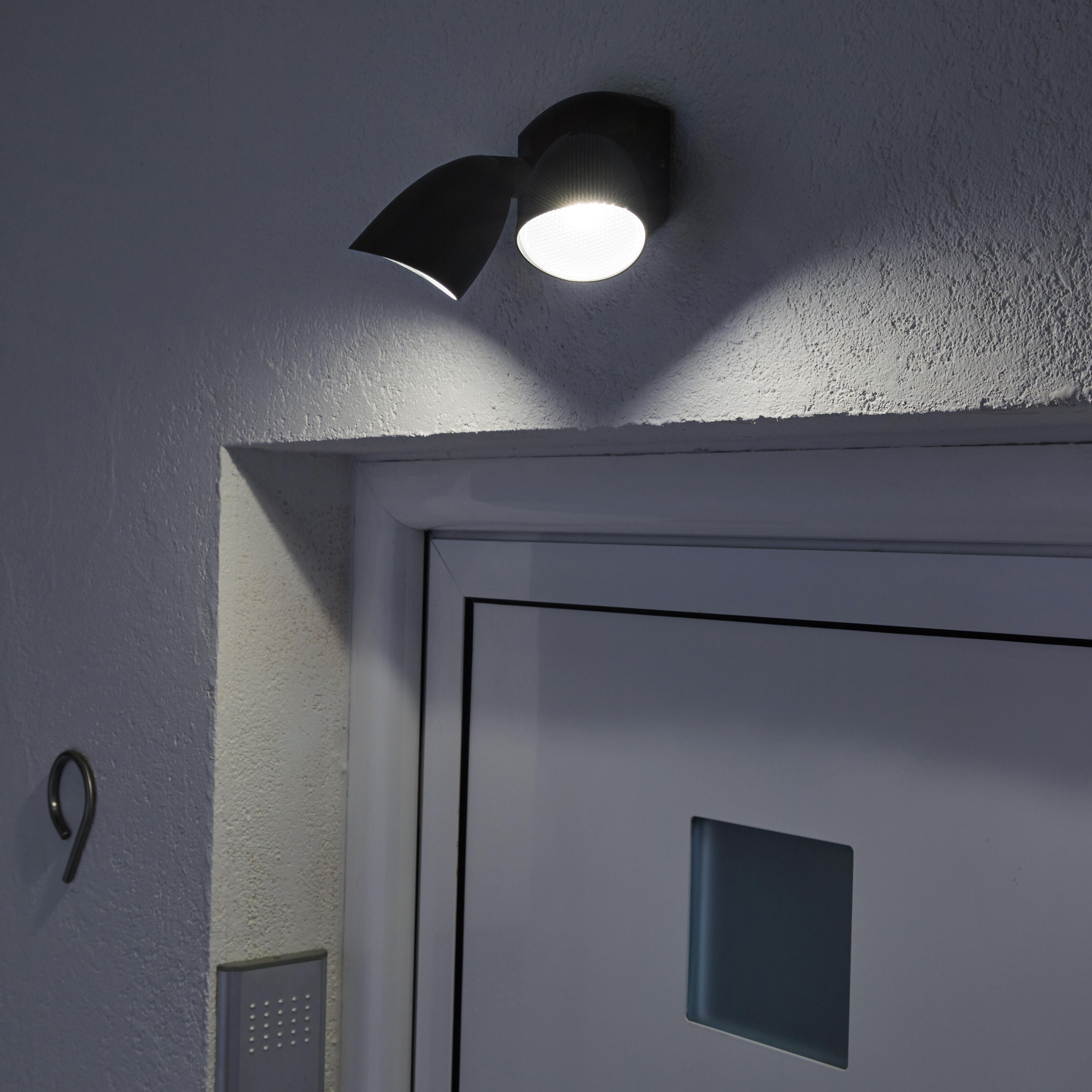 Applique LED moderno da esterno Deltona doppia luce nero IP54, INSPIRE - 4