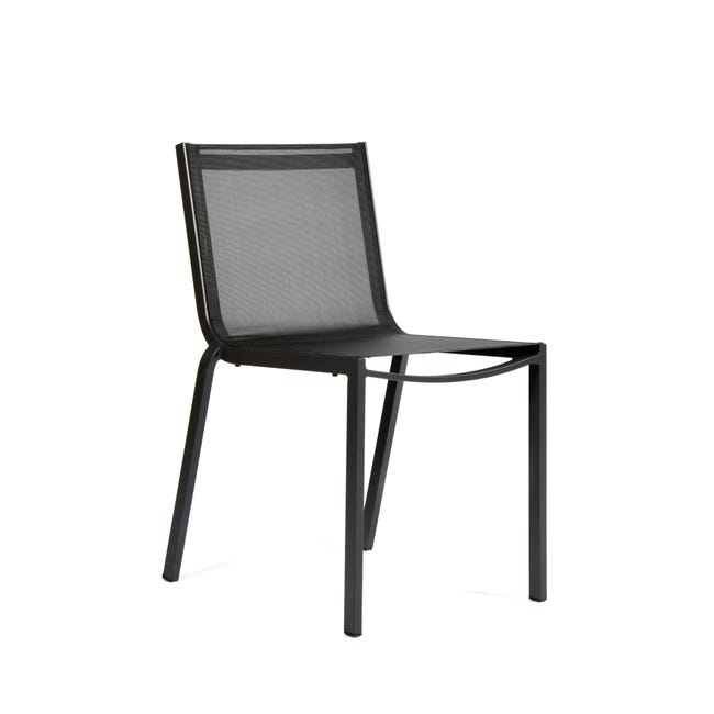 Chaise Horizon en Tissu Noir