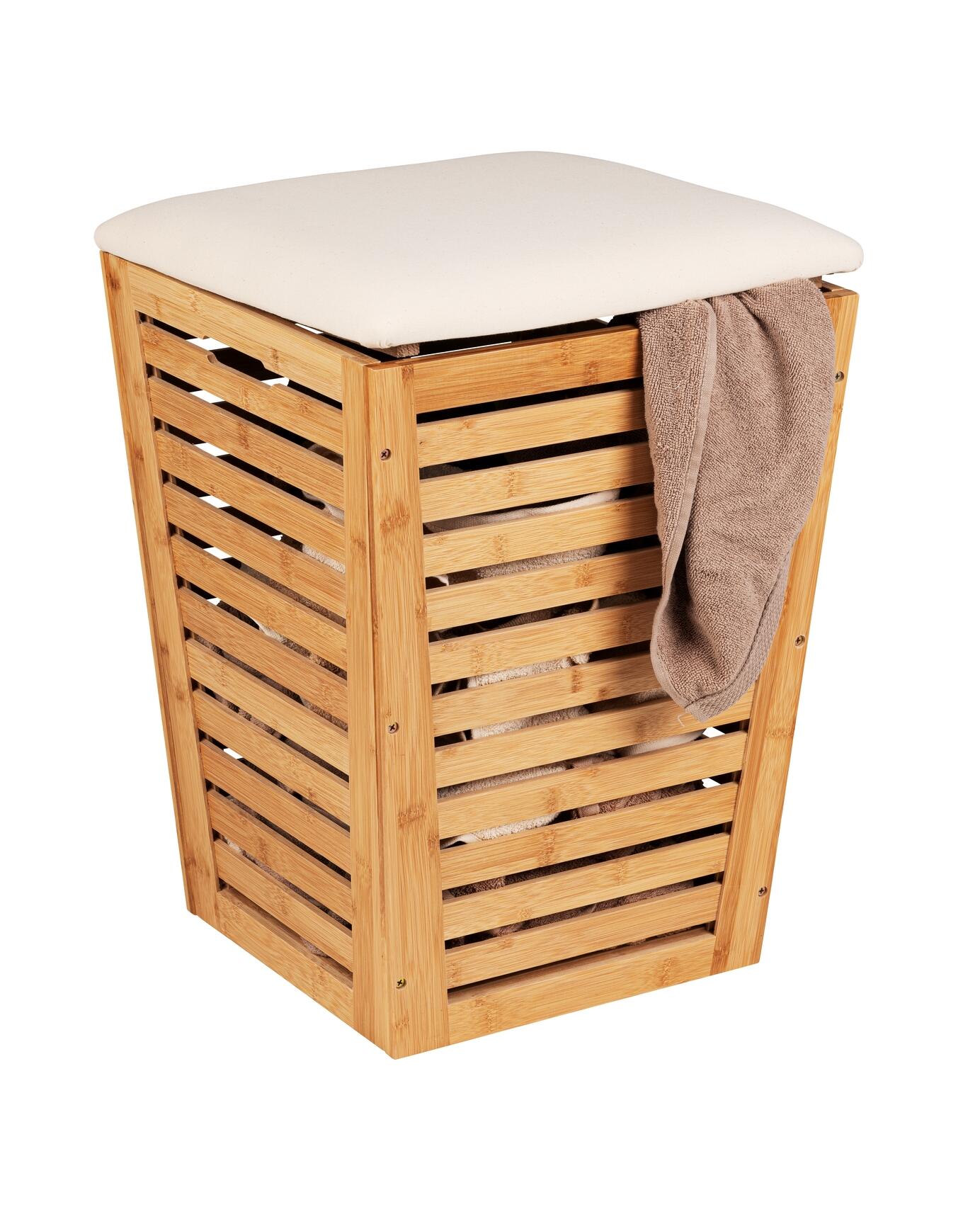 Panier à linge Bambusa l.40 x H.56 x P.40 cm WENKO - 4