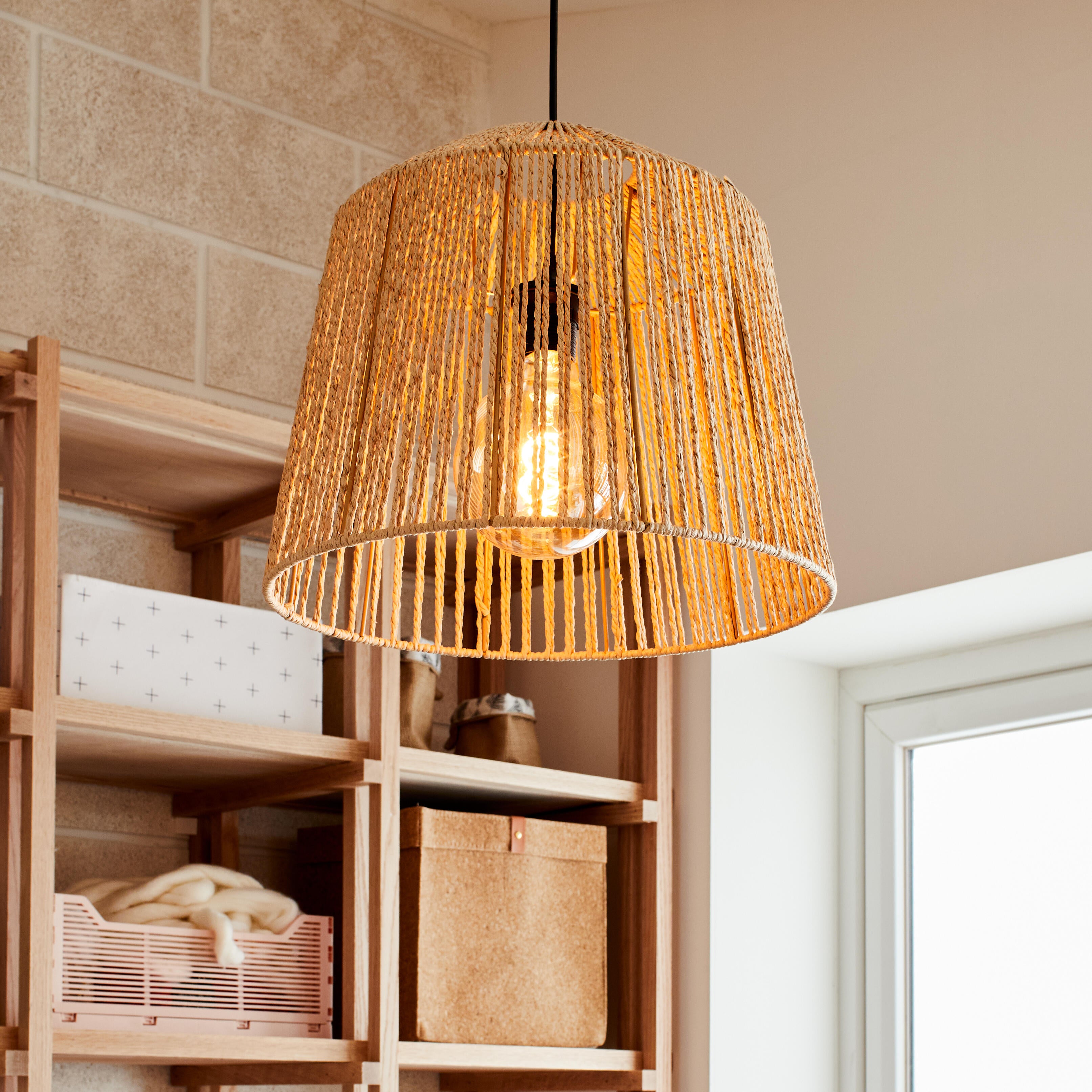 Suspension Quintana papier, beige, Diam.40 cm, E27 - 4