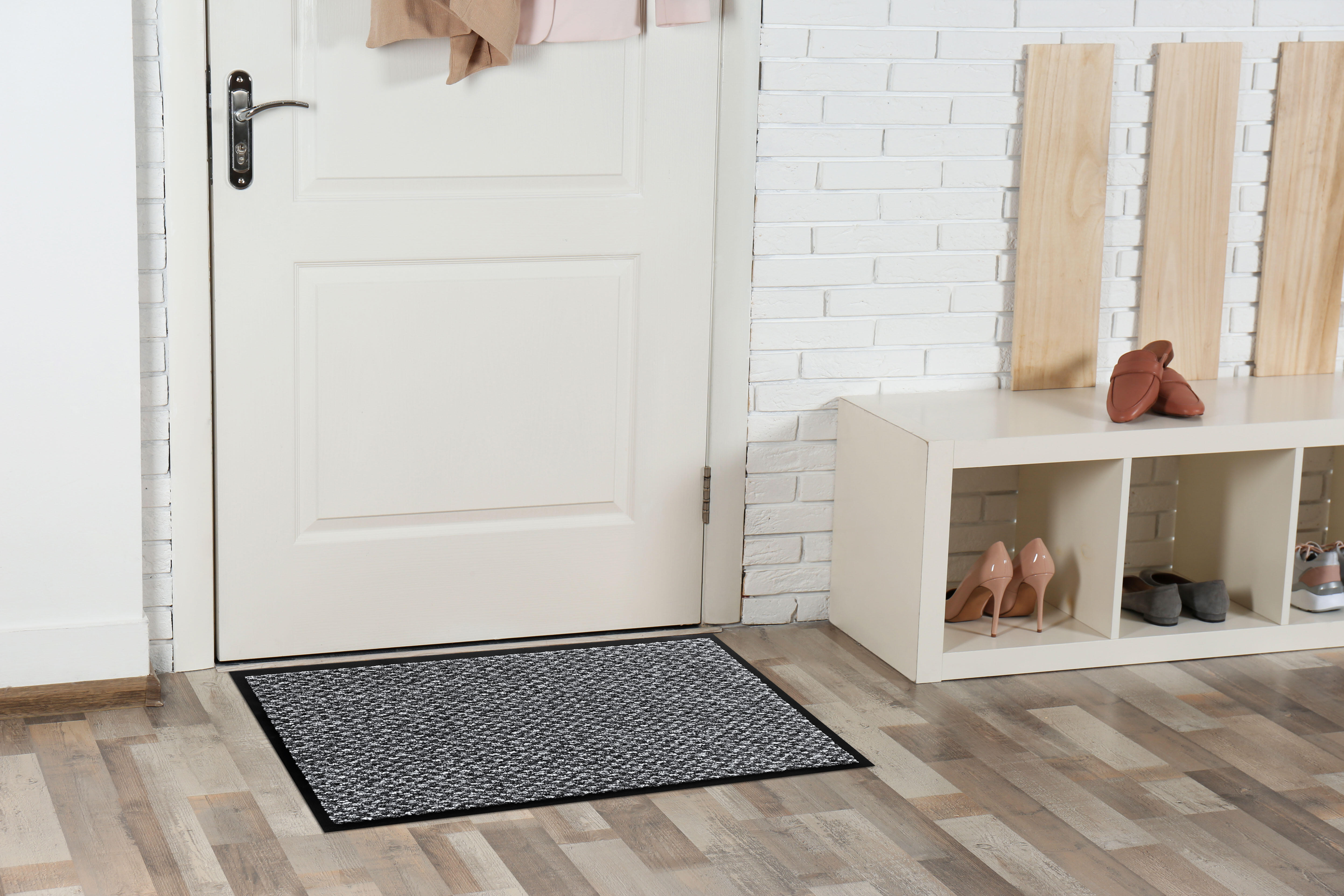 Tapis D'intérieur CARAIBA Gris Et Blanc 60x180 Cm - Antidérapant, Polypropylène, Pour Entrée Ou Couloir - 4