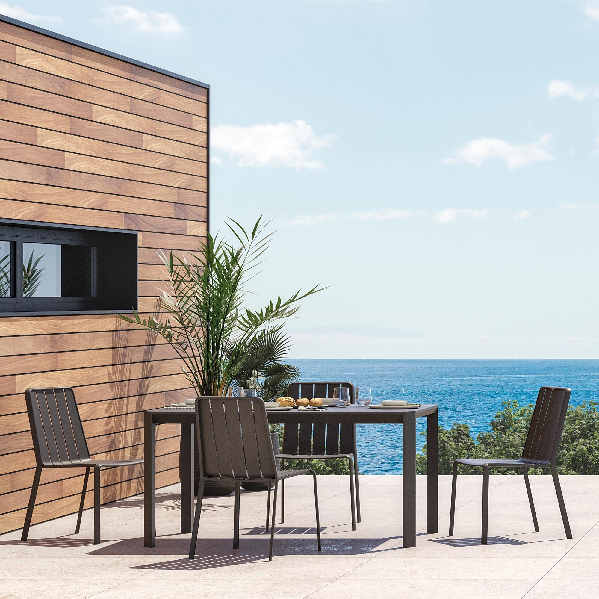 Chaise de jardin Idaho NATERIAL en aluminium gris V1 - 3