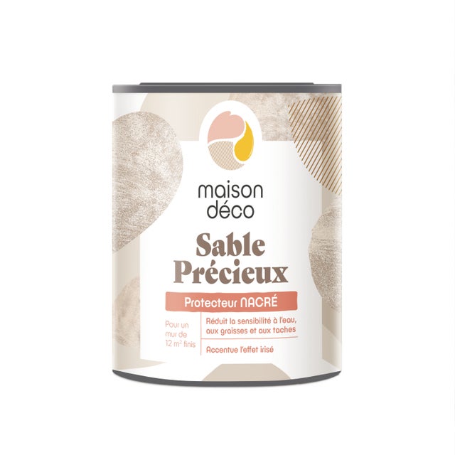 Vernis Sable precieux, MAISON DECO, protecteur nacré satiné, 0.75L