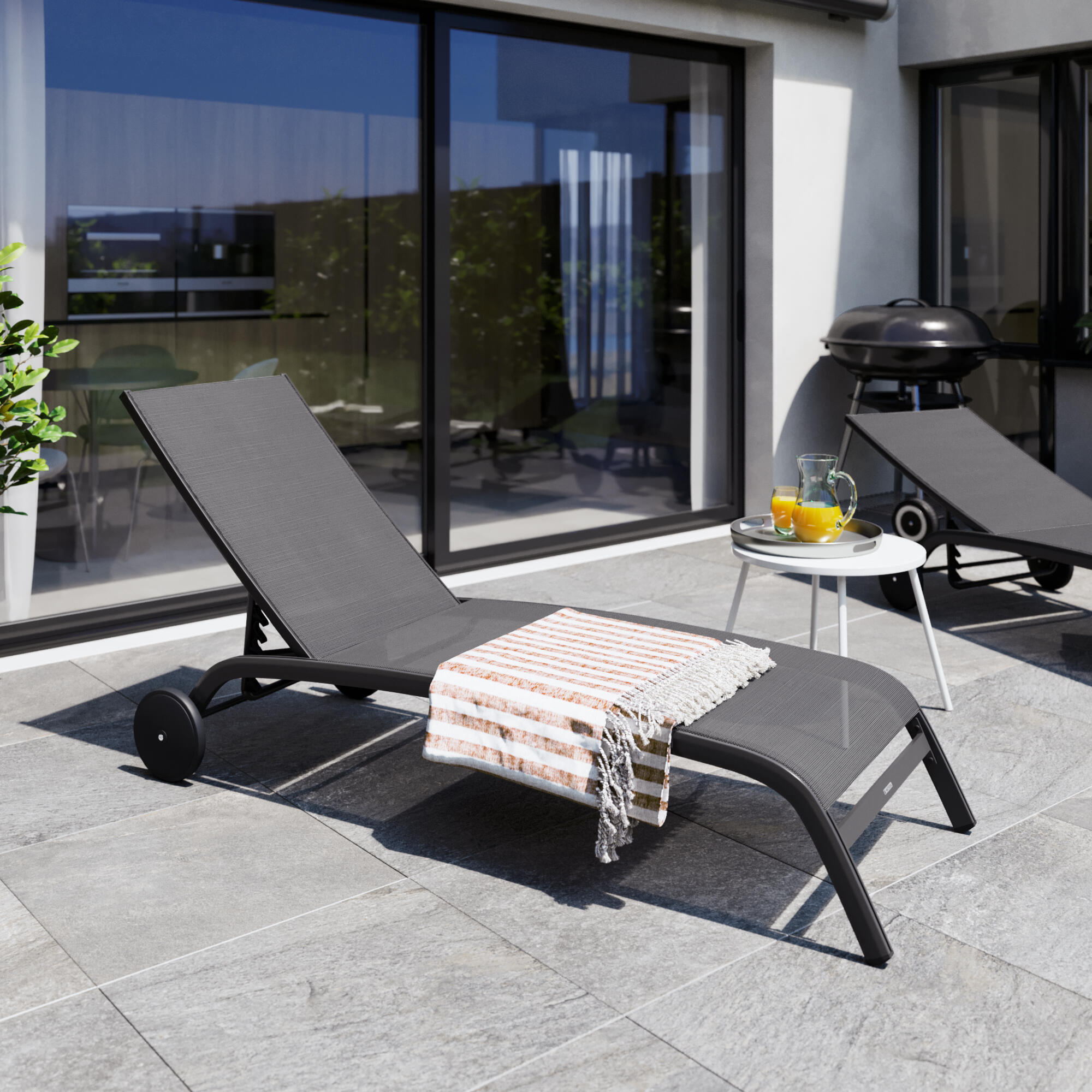 Bain de soleil en aluminium NATERIAL Lyra gris - 3
