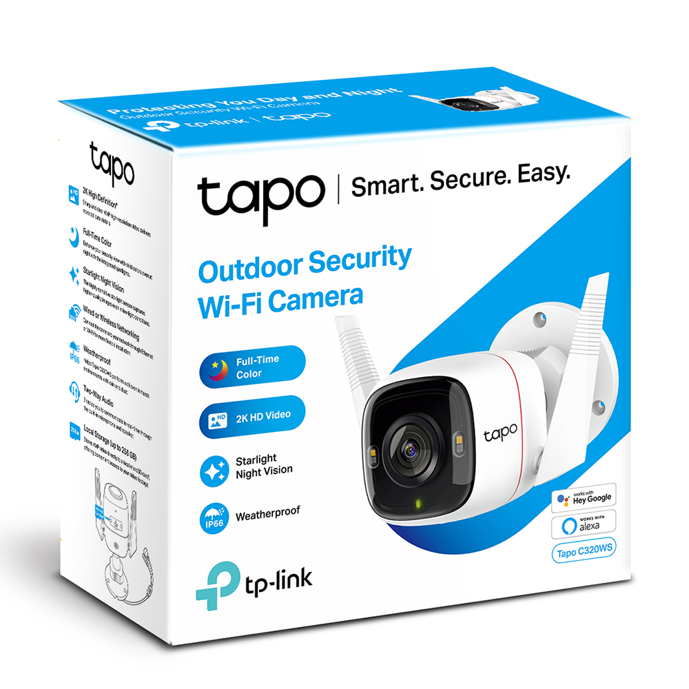 Caméra de surveillance extérieure filaire Tapo C320WS couleur, blanc - 4