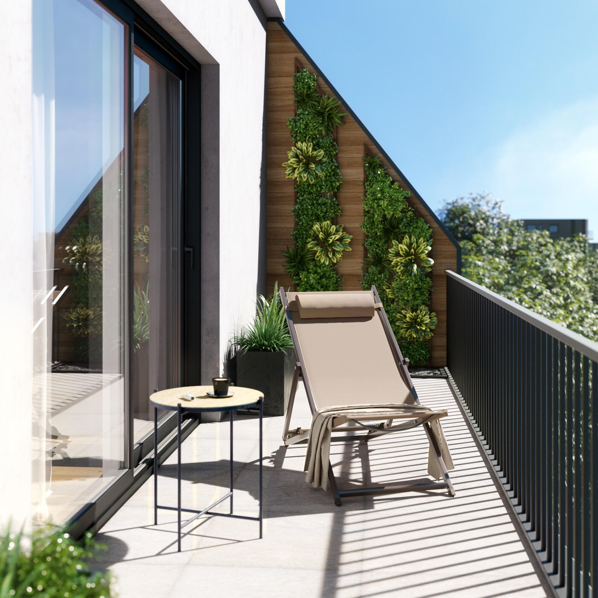 Sedia a sdraio da giardino in alluminio pieghevole Cruz NATERIAL, seduta in textilene marrone - 4