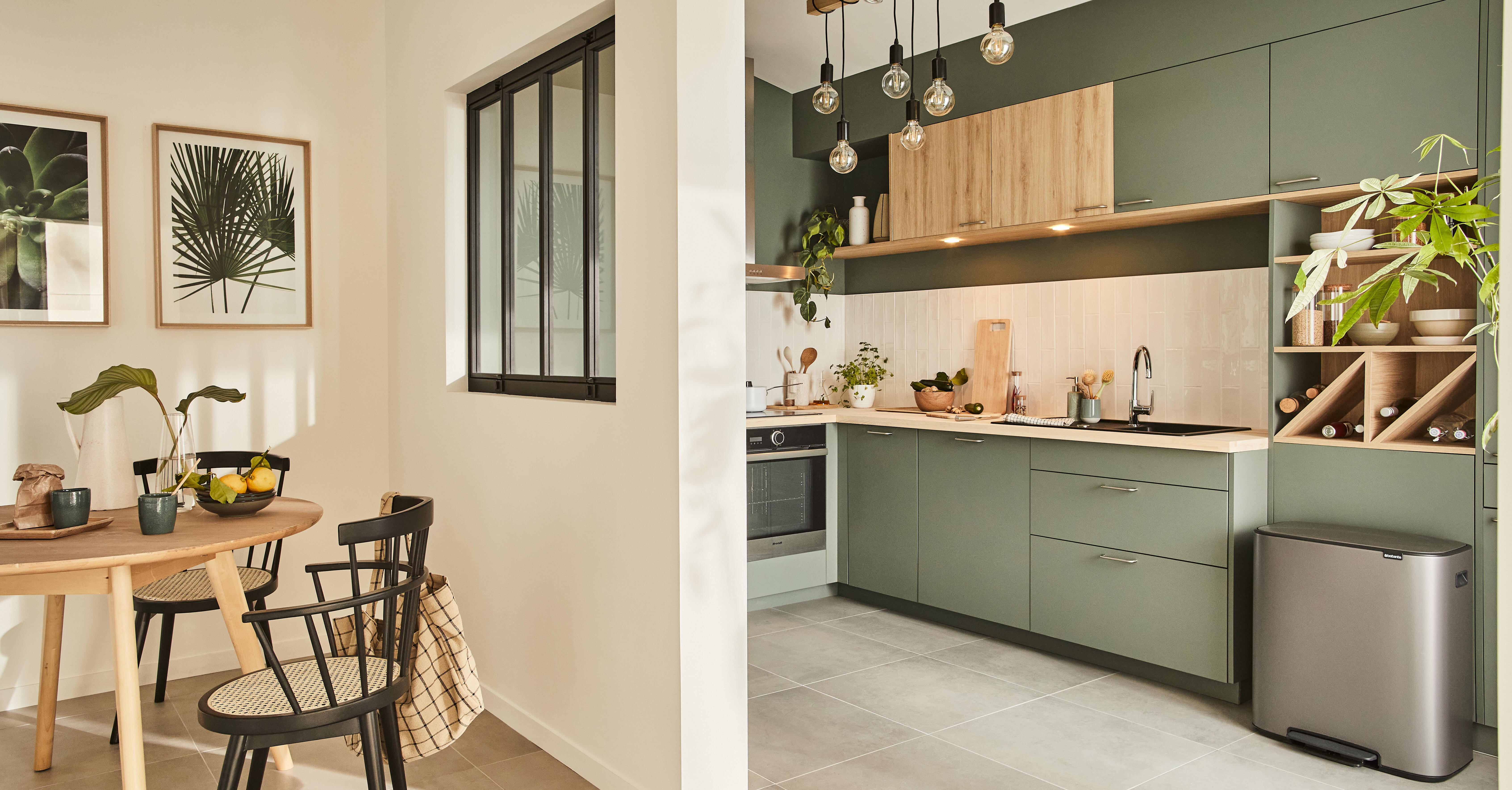 Verrière coulissant en aluminium noir sablé 4 carreaux, H.107.6 x l.122.6 cm - 5