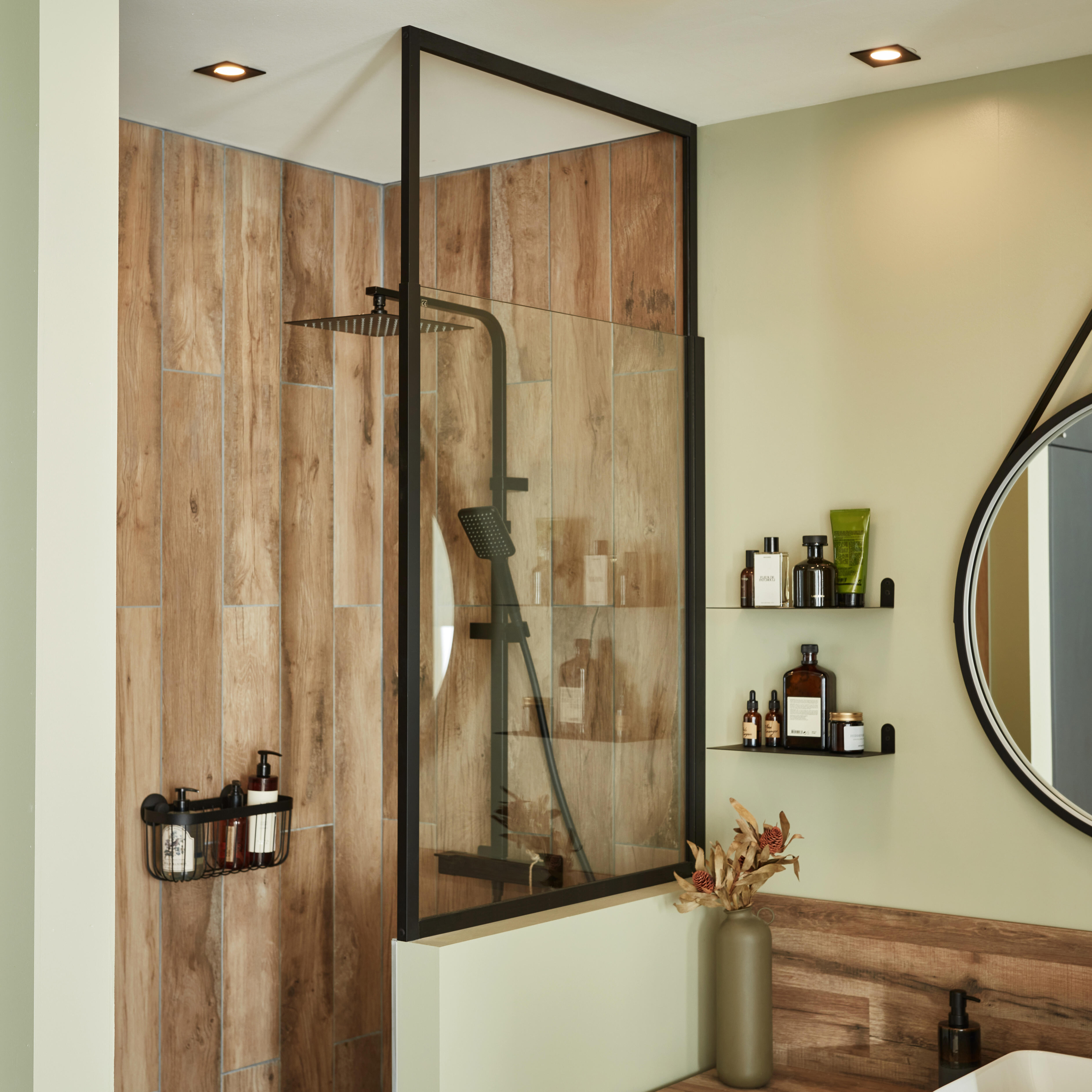 Pare-muret fixe transparent noir, H.110 x l.120 cm Unik - 6