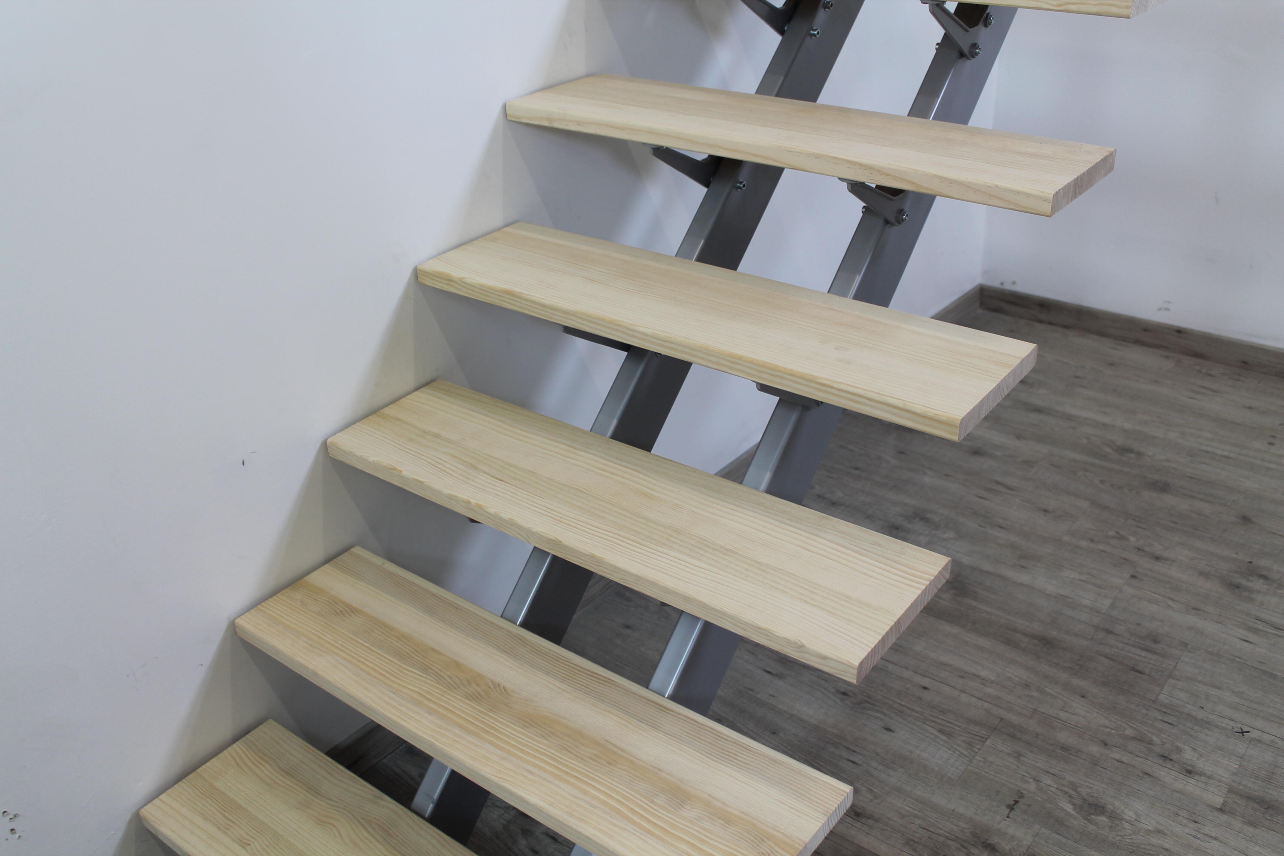 Escalier droit alu gris Escatwin 16 marches pin, l.85 - 3