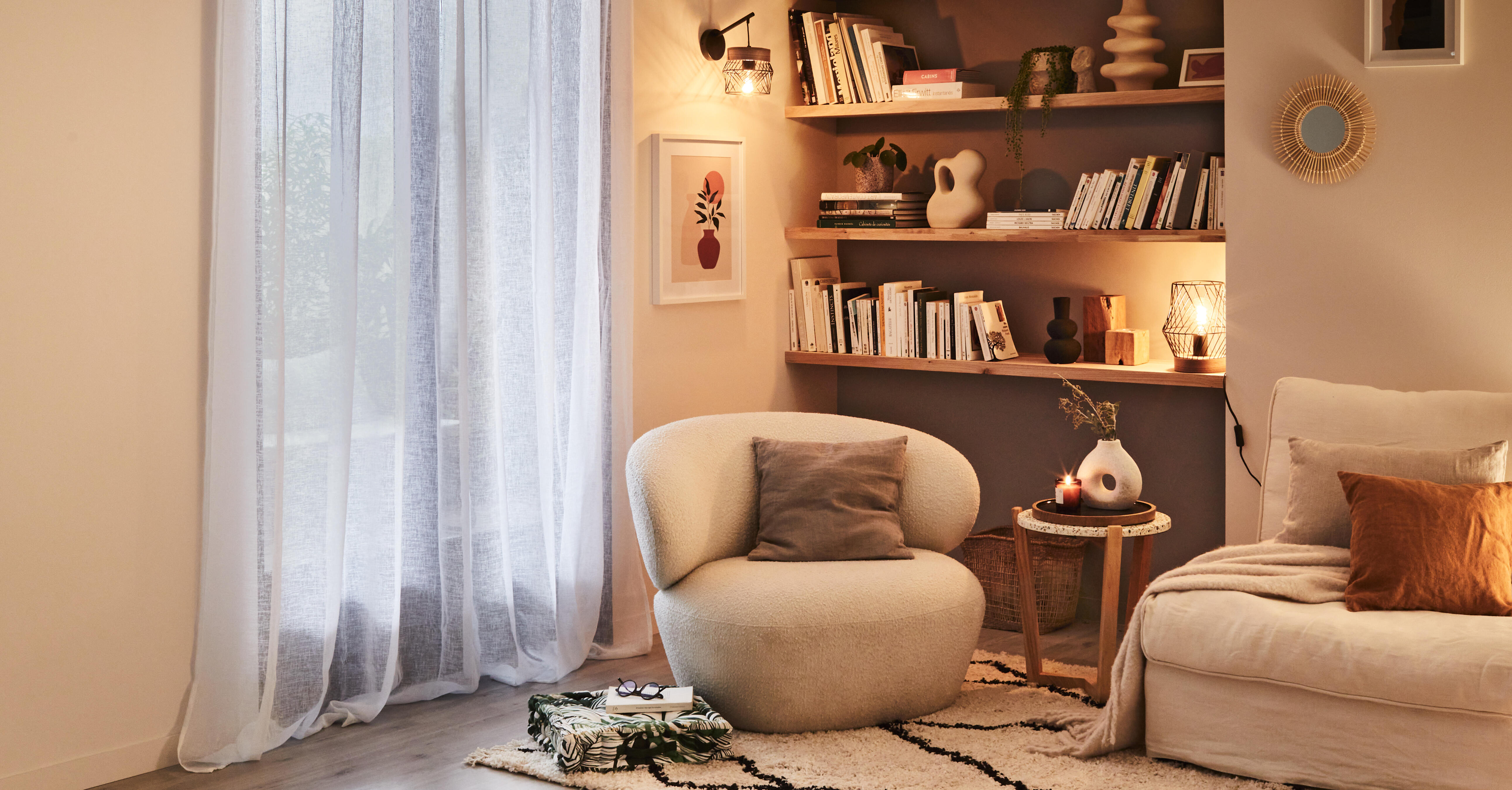 Kinkiet Kanel czarny z drewnem E27 Inspire - 6