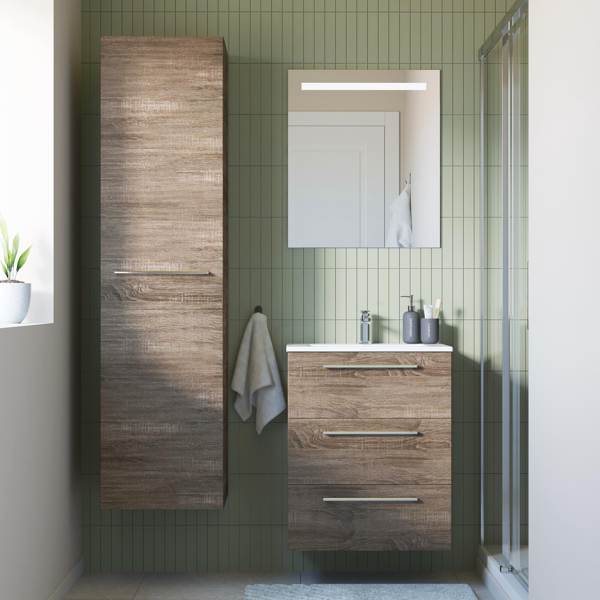 Lavabo a incasso rettangolare vasca centrale Neo L 61 x H 11.2 x P 49 cm in ceramica bianco lucido - 7