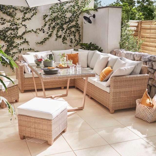 Salon de jardin en résine Medena NATERIAL, 7 personnes
