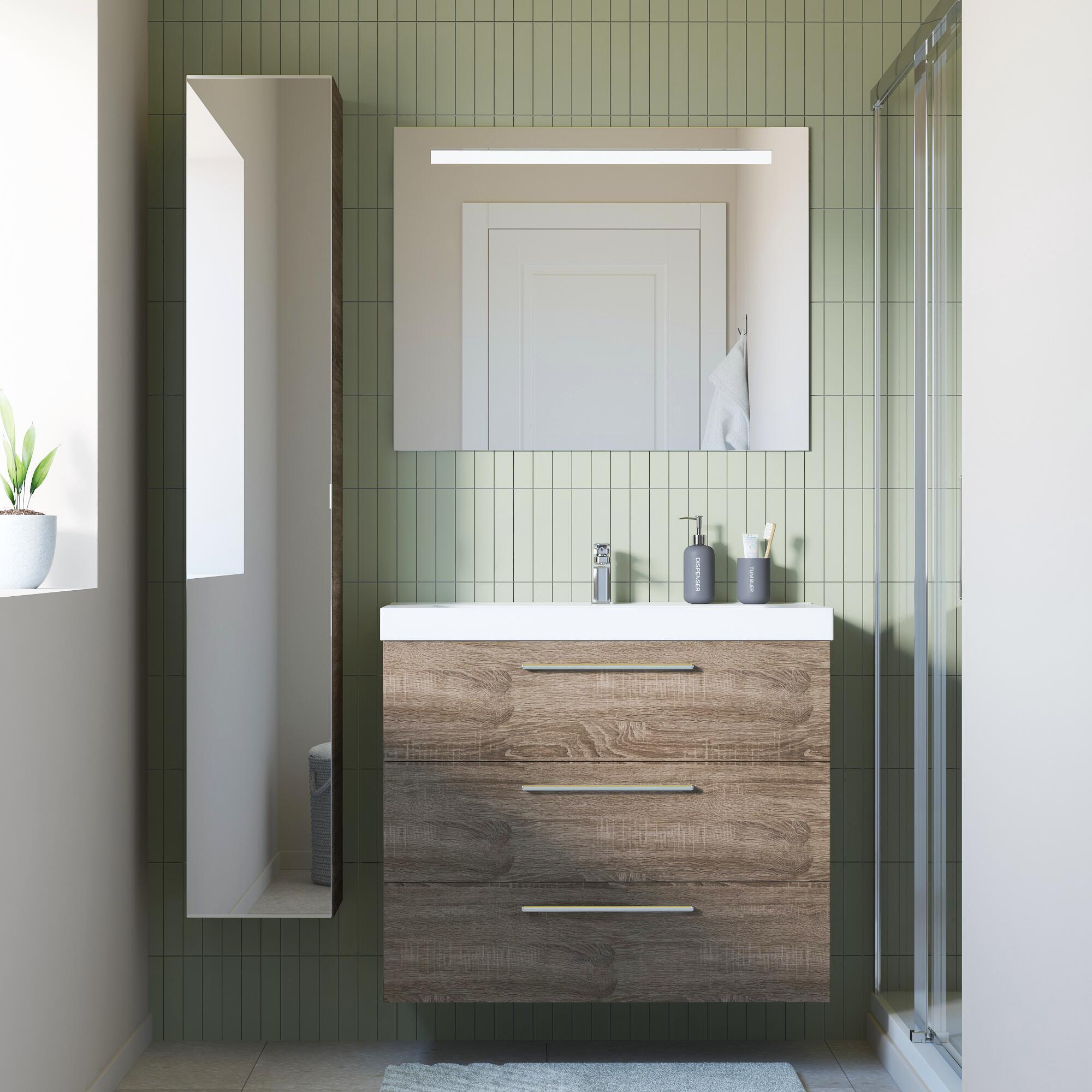 Struttura colonna bagno Remix tartufo L 30 x H 173 x P 33 cm - 8