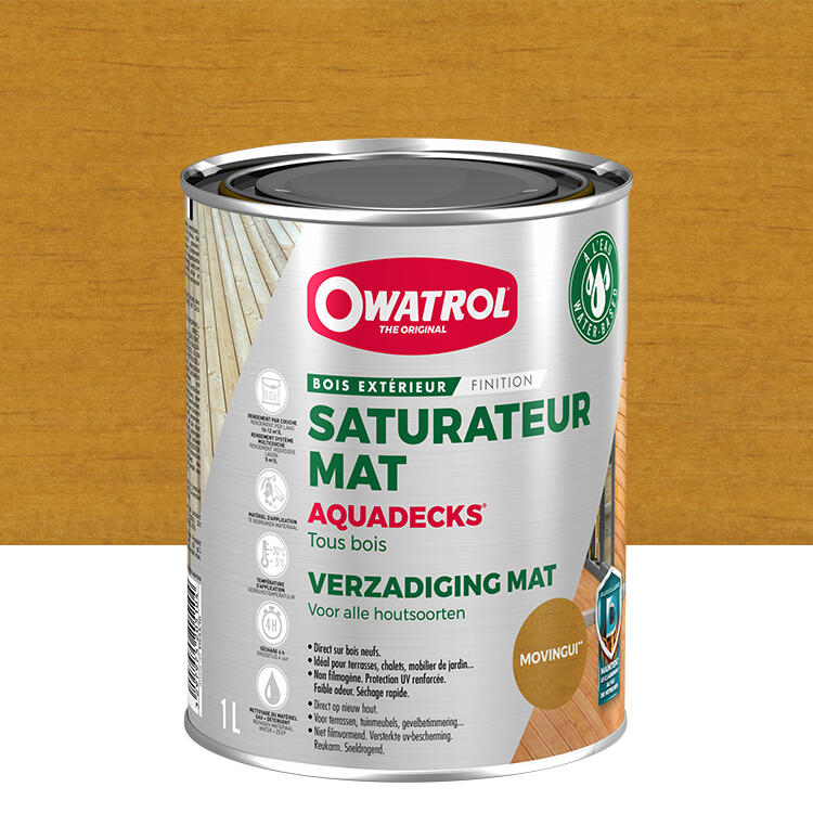 Saturateur pour bois extérieur OWATROL Aquadecks movingui mat 1 l — free download