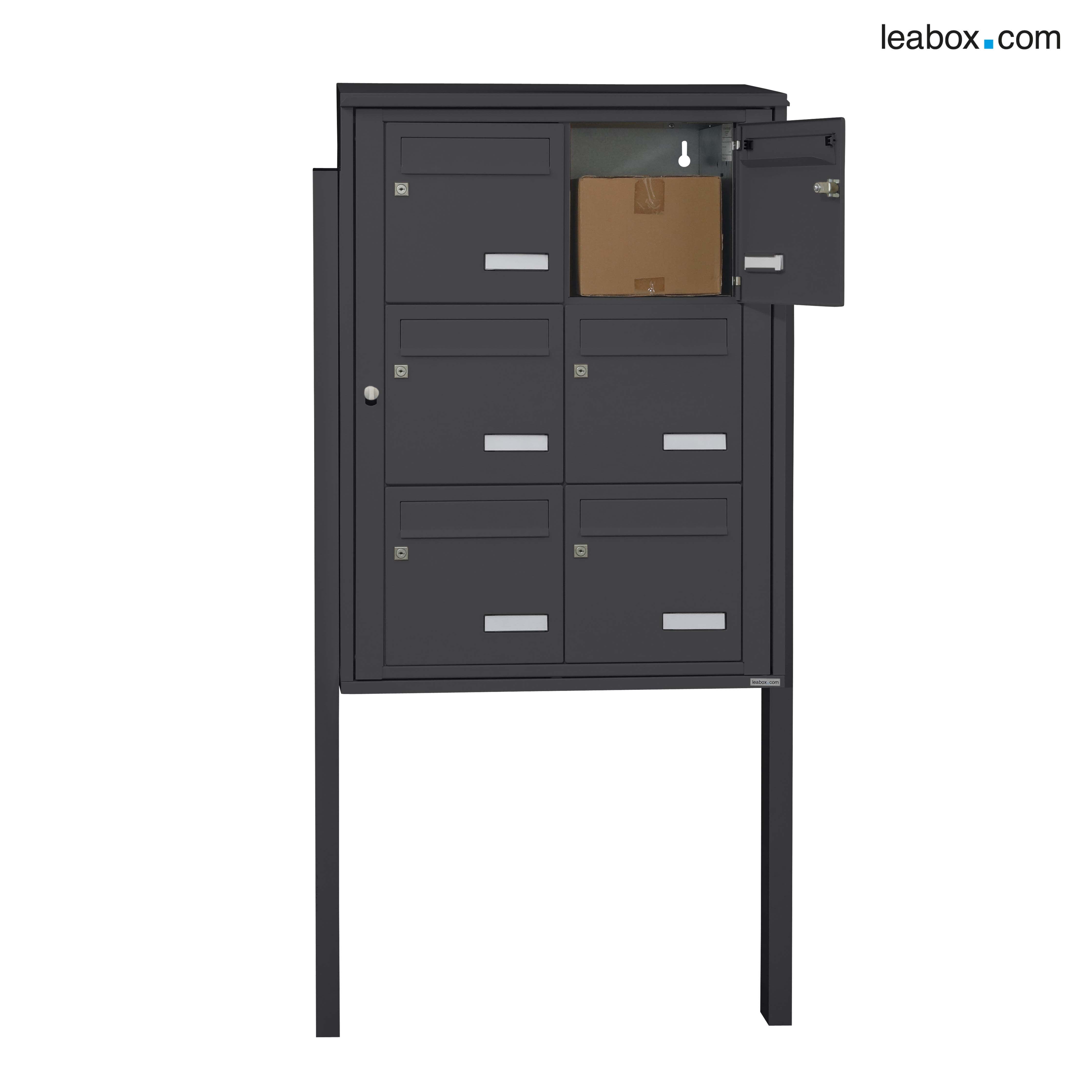 Boîte aux lettres collective extérieur LEABOX.COM 2x3 acier anthracite brillant - 2