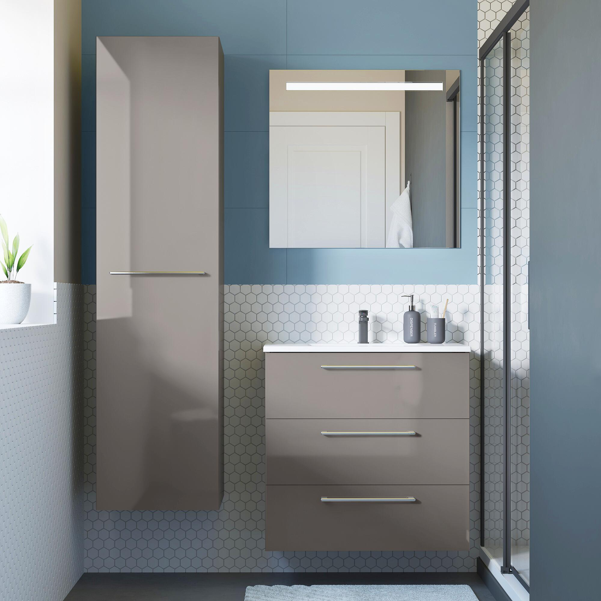 Lavabo a incasso rettangolare vasca centrale Neo L 76 x H 11 x P 49 cm in porcellana bianco lucido - 3