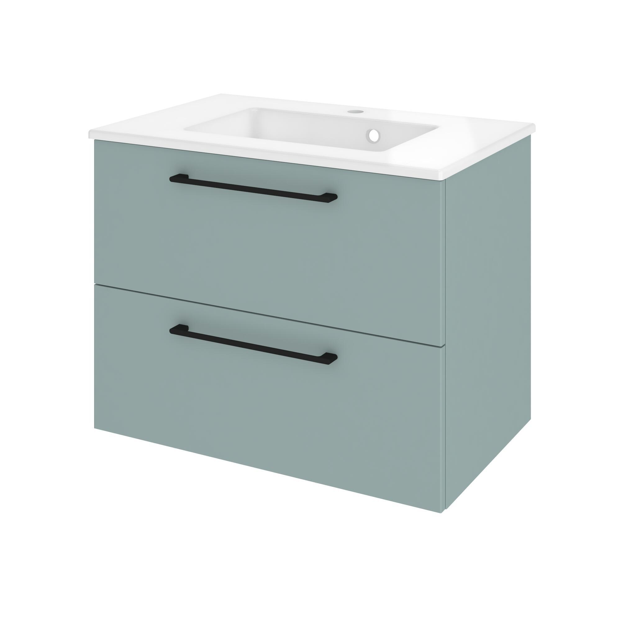 Lavabo a incasso rettangolare vasca centrale Neo L 76 x H 11 x P 49 cm in porcellana bianco lucido - 7
