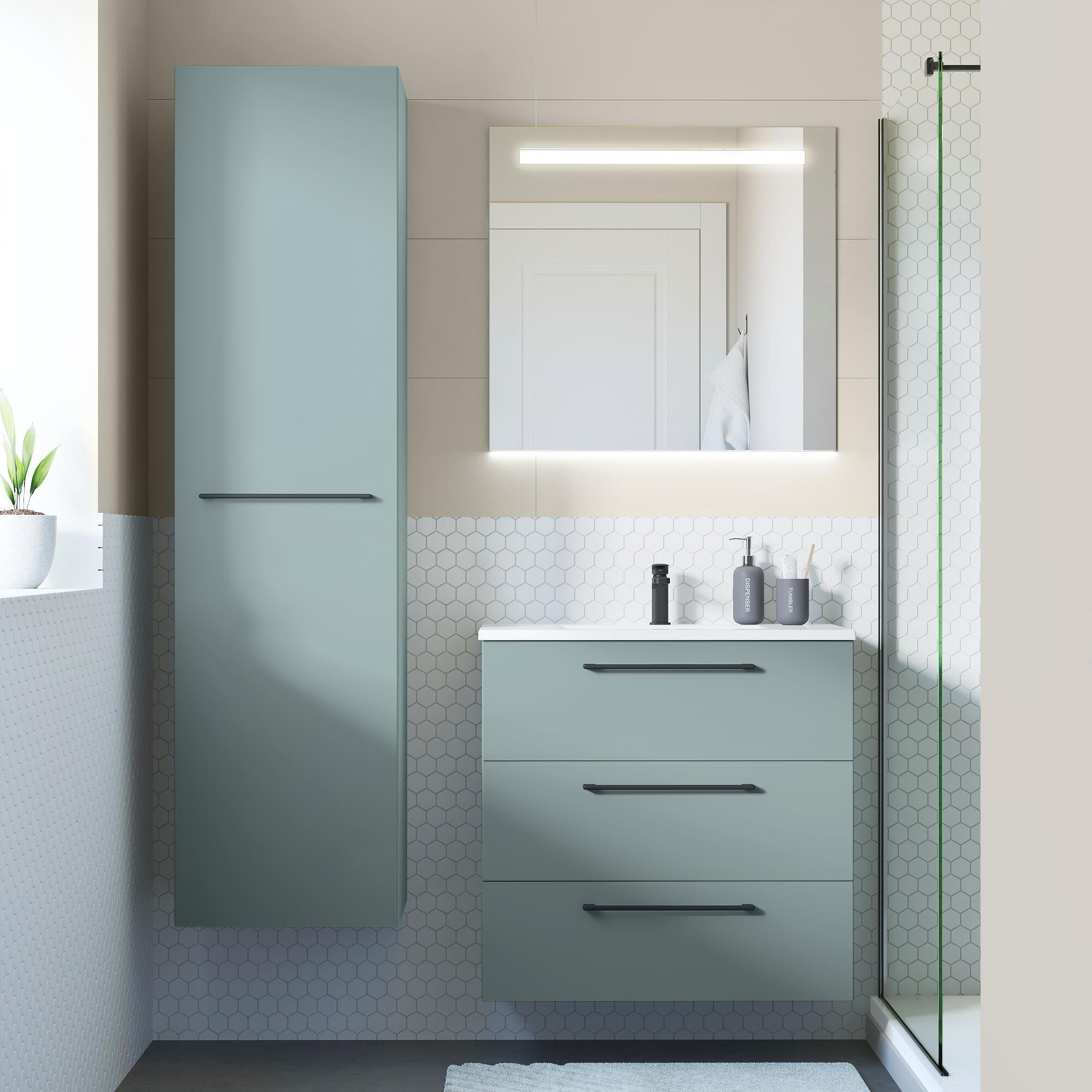 Meuble sous-vasque 3t l.75 x H.73 x P.46 cm vert celadon Remix - 6