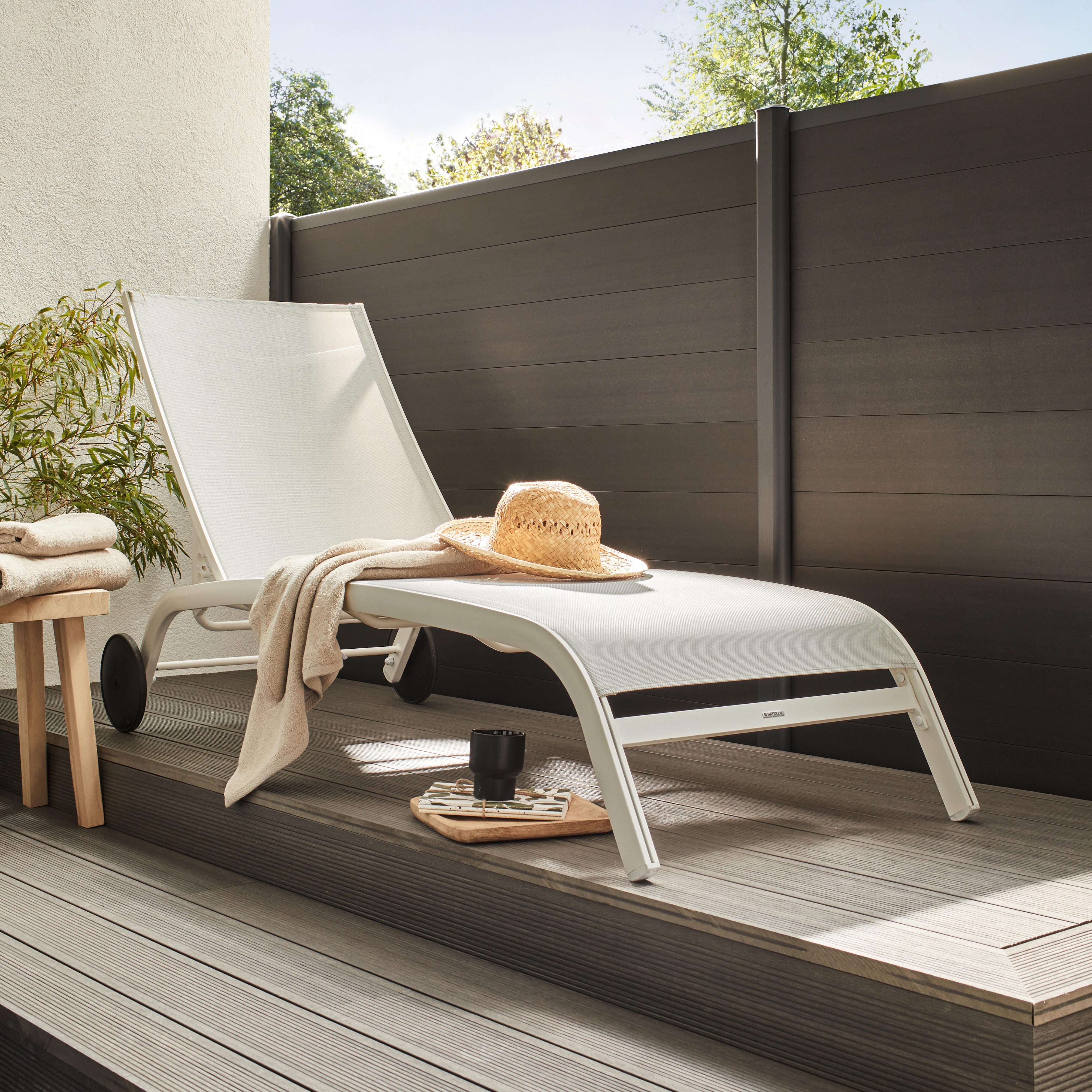 Bain de soleil en aluminium NATERIAL Lyra blanc - 2