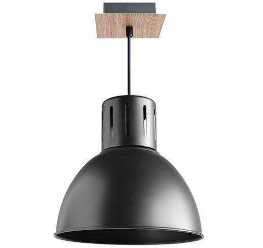 Suspension Factory bois, noir, Diam.23 cm, E27 - 3