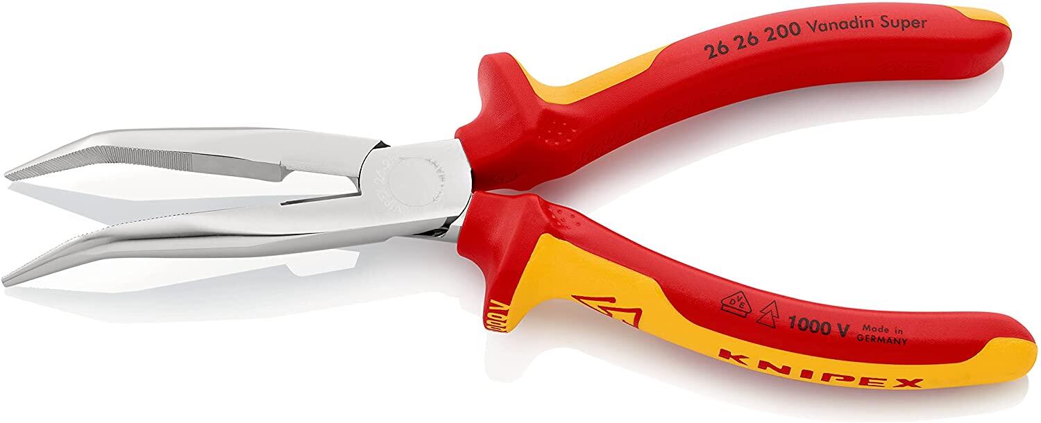 Pince à bec coude isolé avec protection électrique KNIPEX, 200 mm - 2