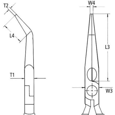 Pince à bec coude isolé avec protection électrique KNIPEX, 200 mm - 3