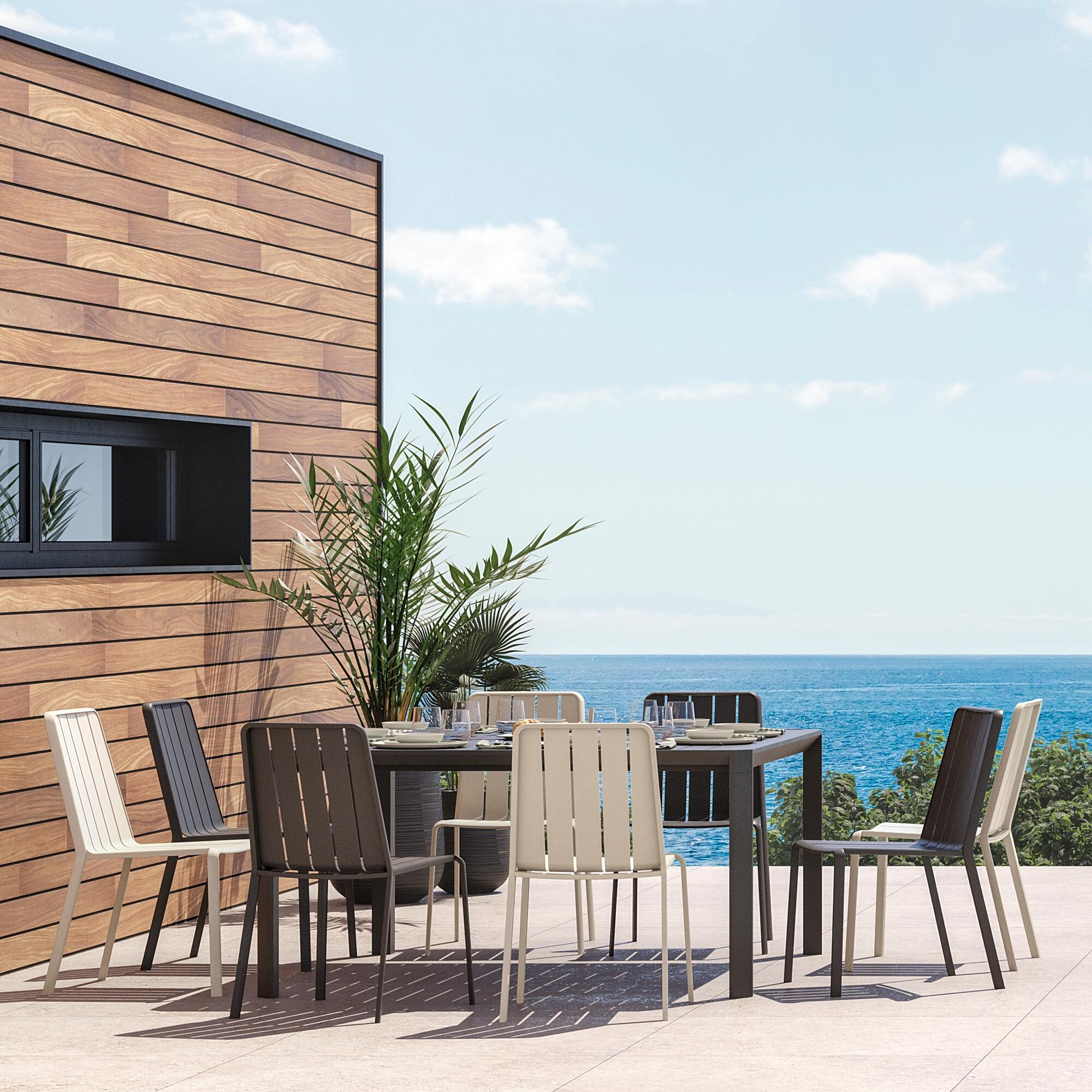 Chaise de jardin Idaho NATERIAL en aluminium gris V1 - 2