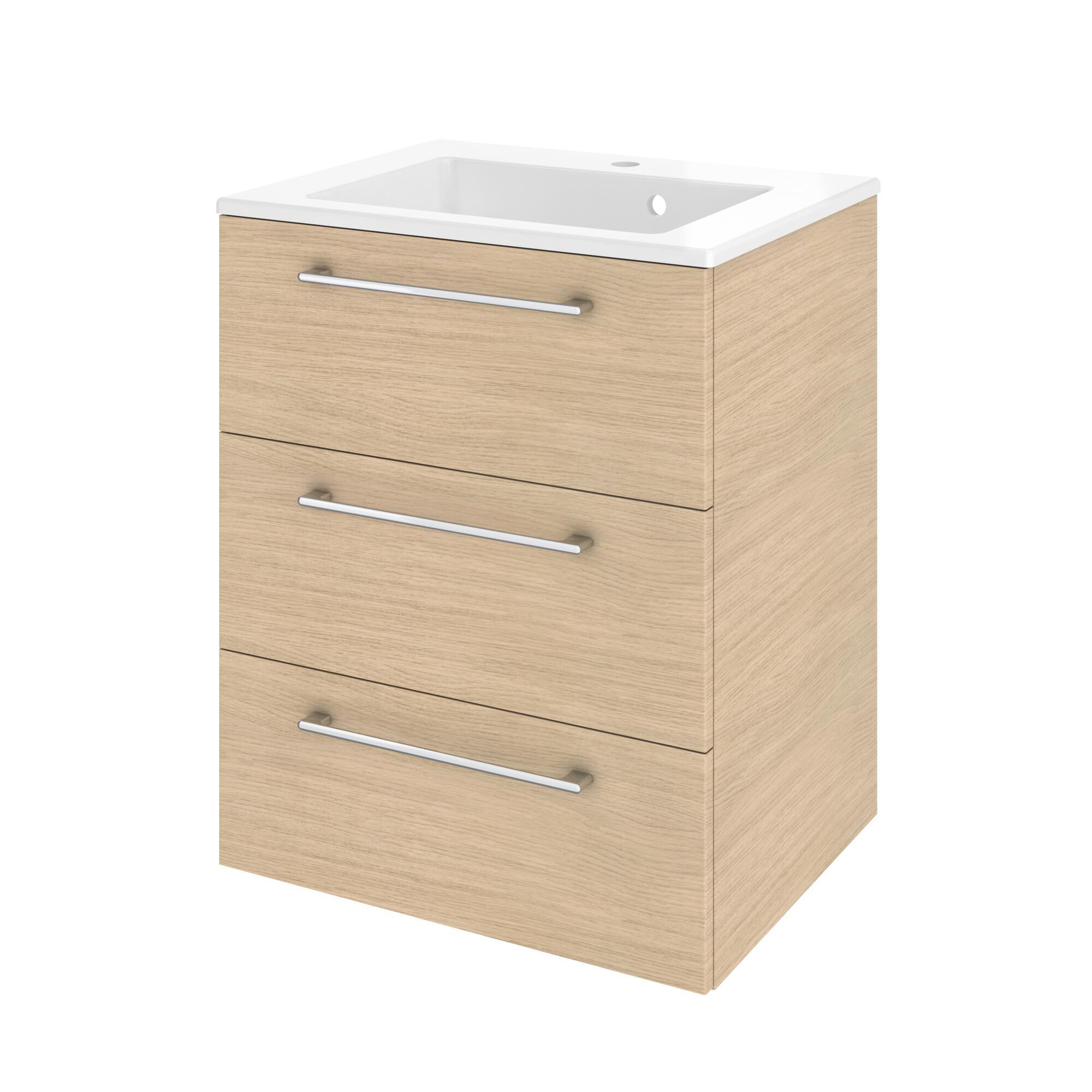 Lavabo a incasso rettangolare vasca centrale Neo L 61 x H 11.2 x P 49 cm in ceramica bianco lucido - 18