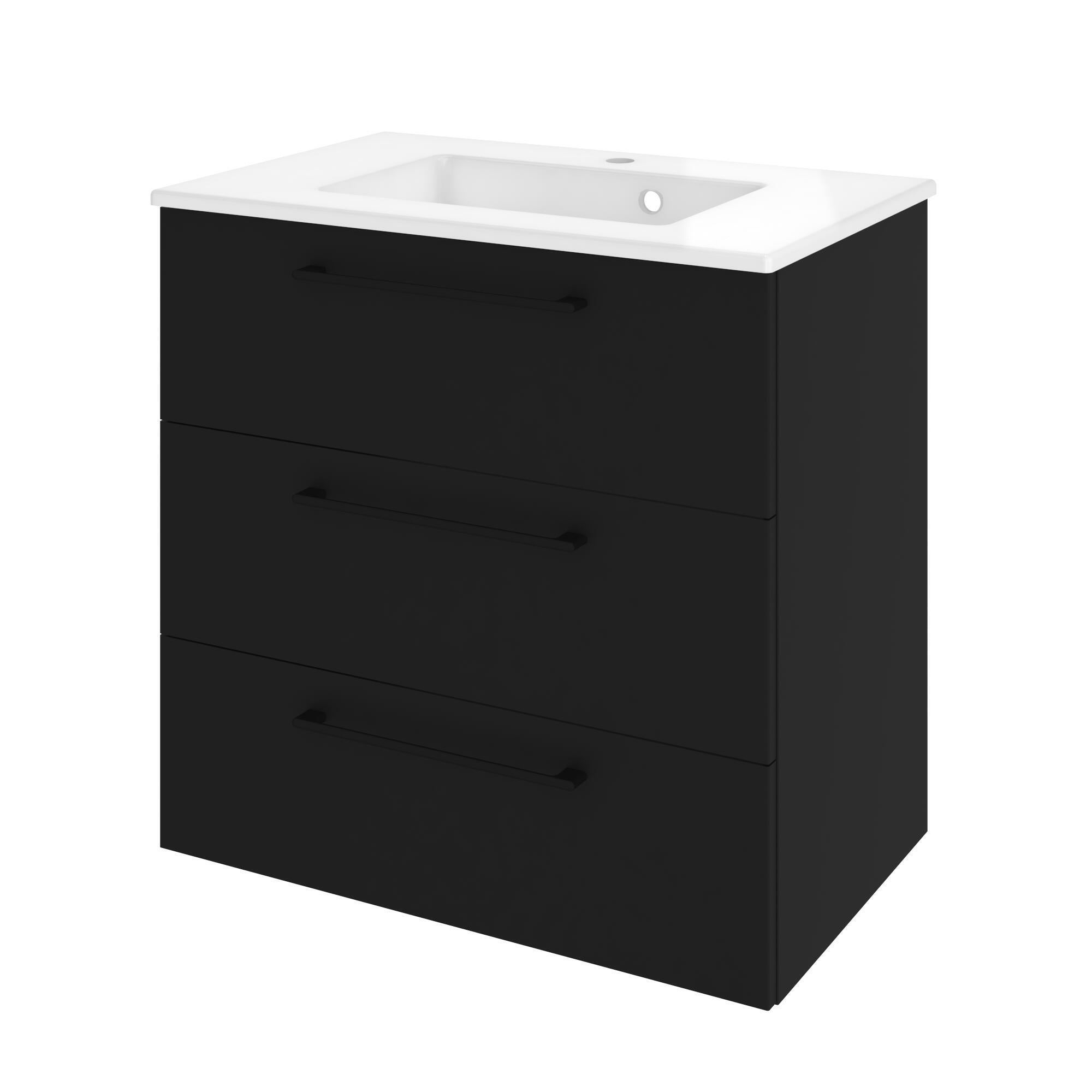 Lavabo a incasso rettangolare vasca centrale Neo L 76 x H 11 x P 49 cm in porcellana bianco lucido - 10