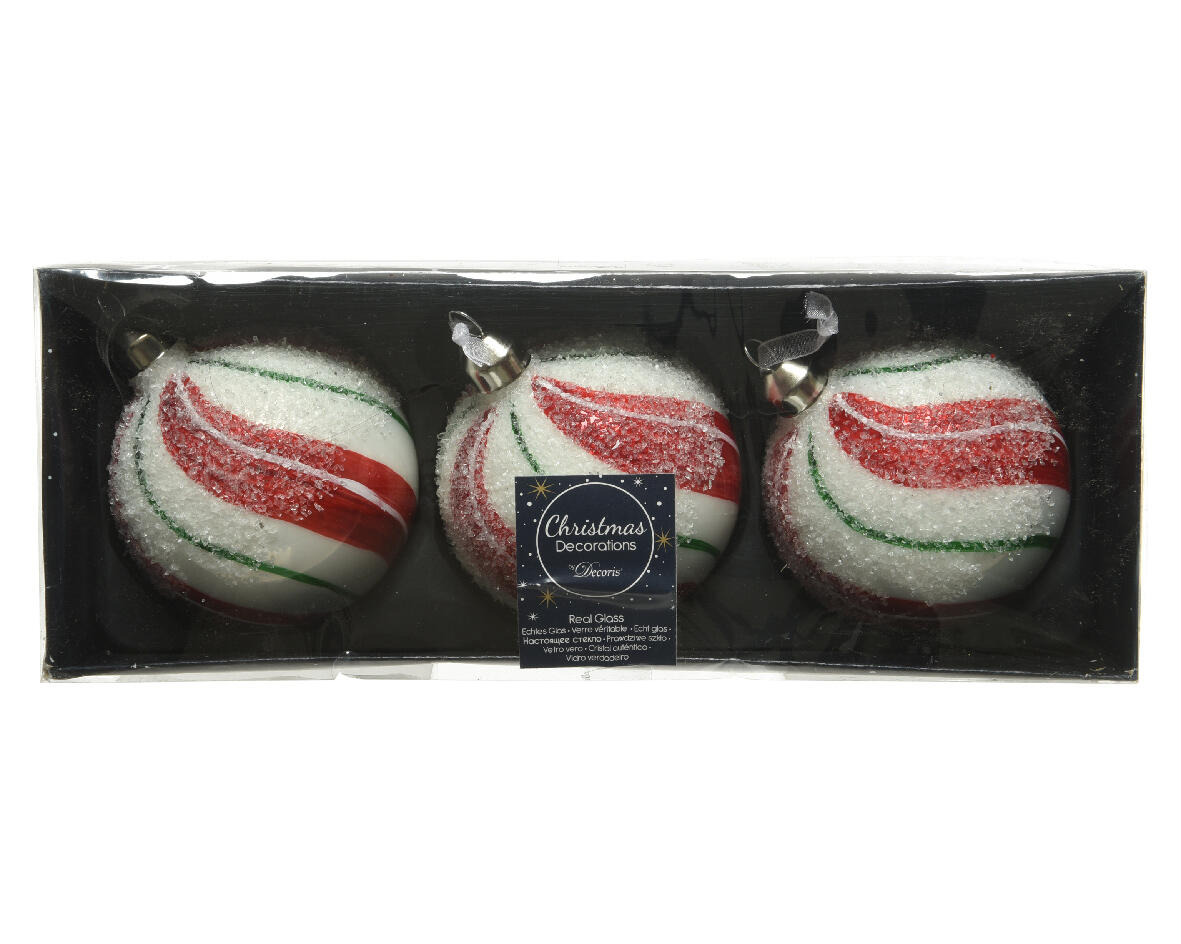 Lot de 3 boules de Noël (D80 mm) en verre Pax Bordeaux - Boule et déco