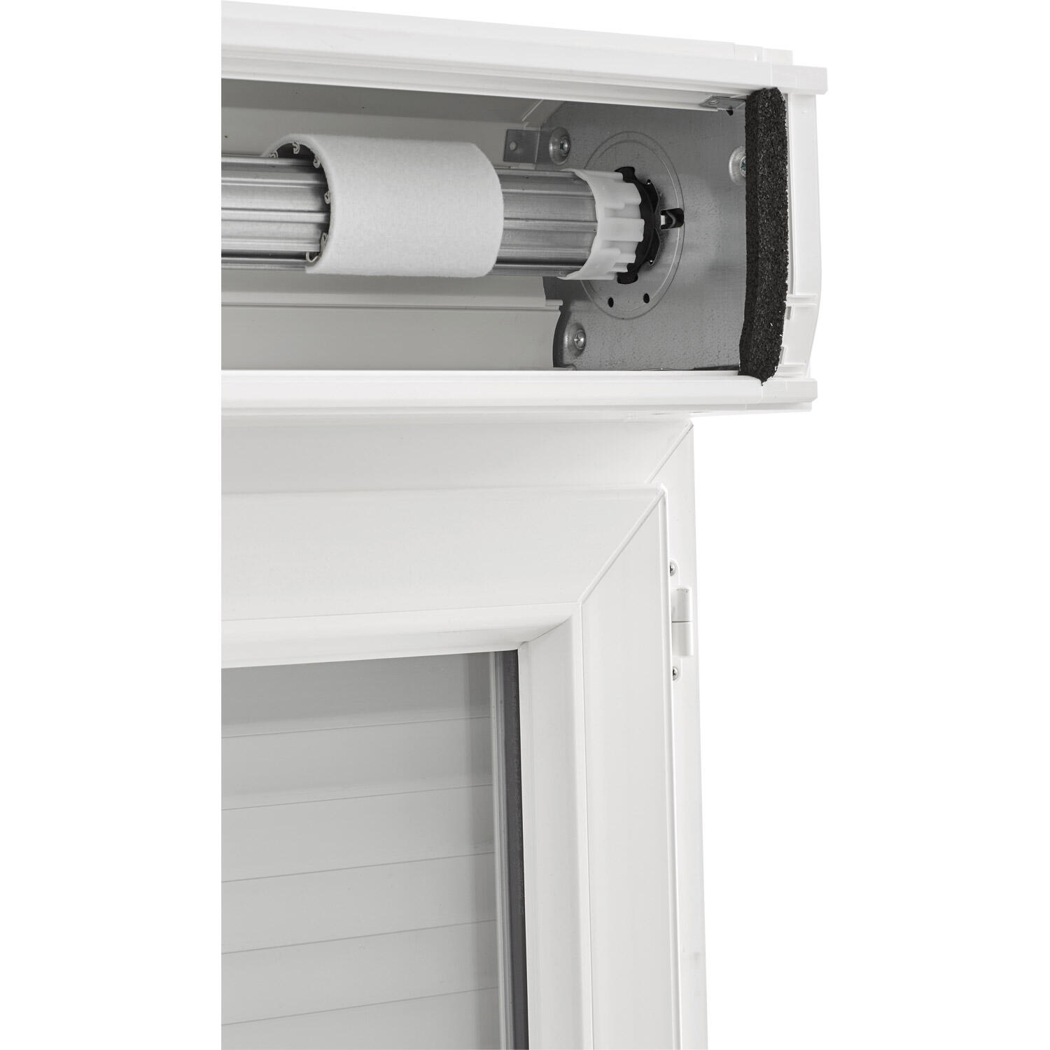 Porte-fenêtre avec volet roulant PVC Essentiel H.215xl.80cm 1 vt tirant G blanc - 9