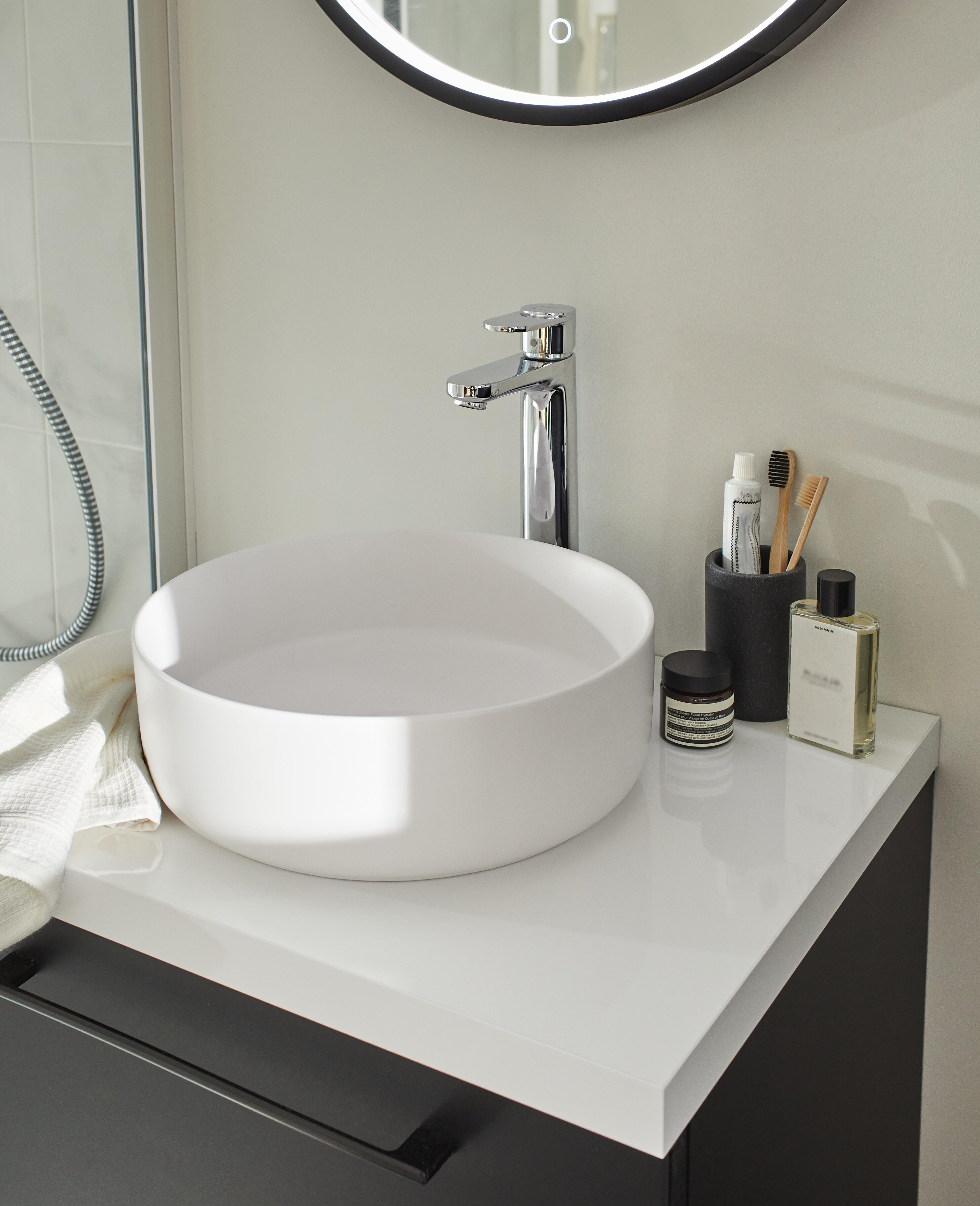 Vasque à poser céramique rond Studio Diam.37 cm blanc mat - 4