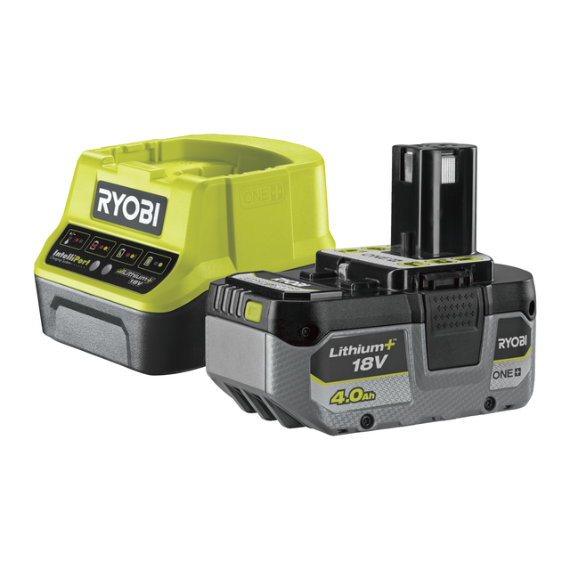 Lot d'1 batterie et d'1 chargeur RYOBI One+, 18V, 4Ah Rc18120-140xg