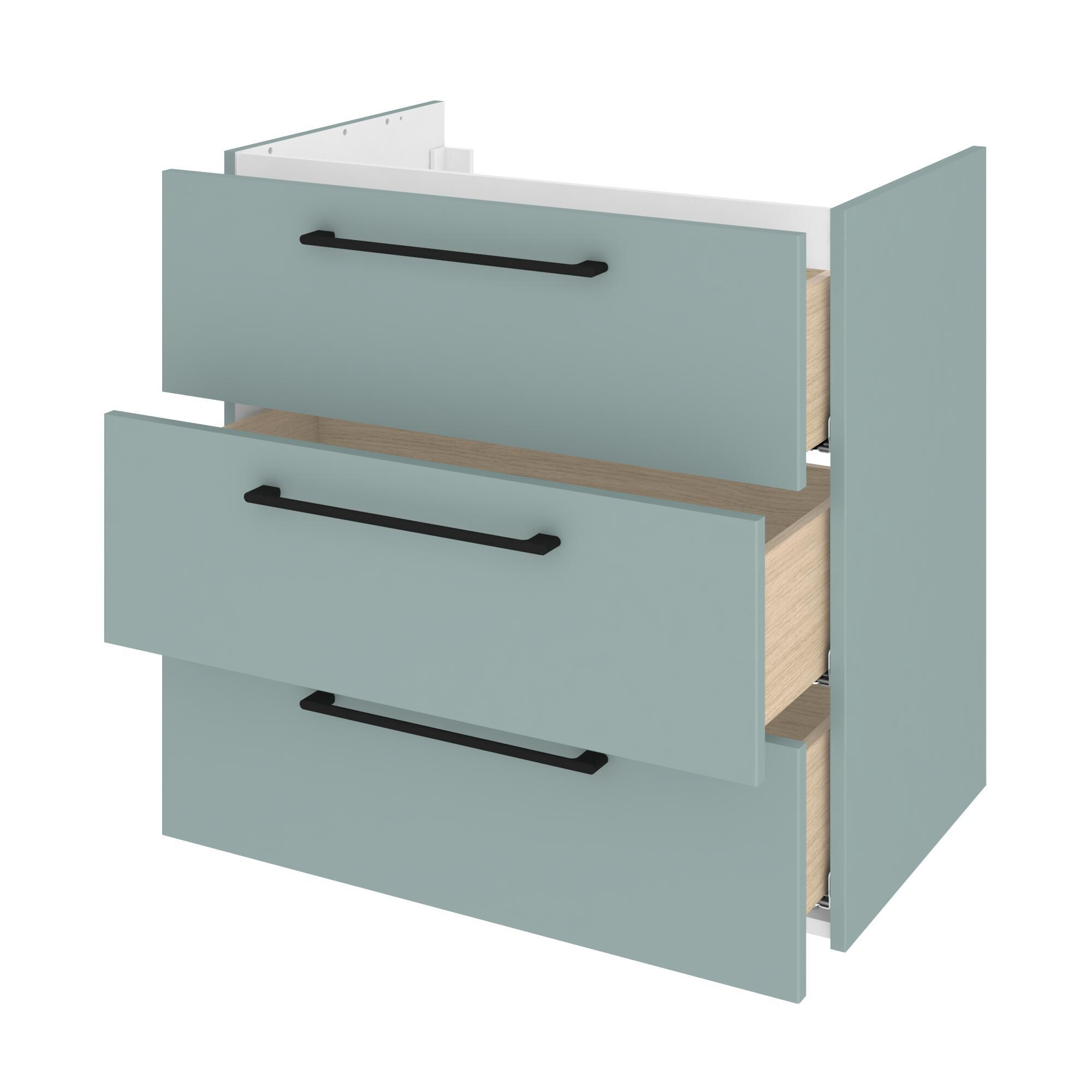 Meuble sous-vasque 3t l.75 x H.73 x P.46 cm vert celadon Remix - 12