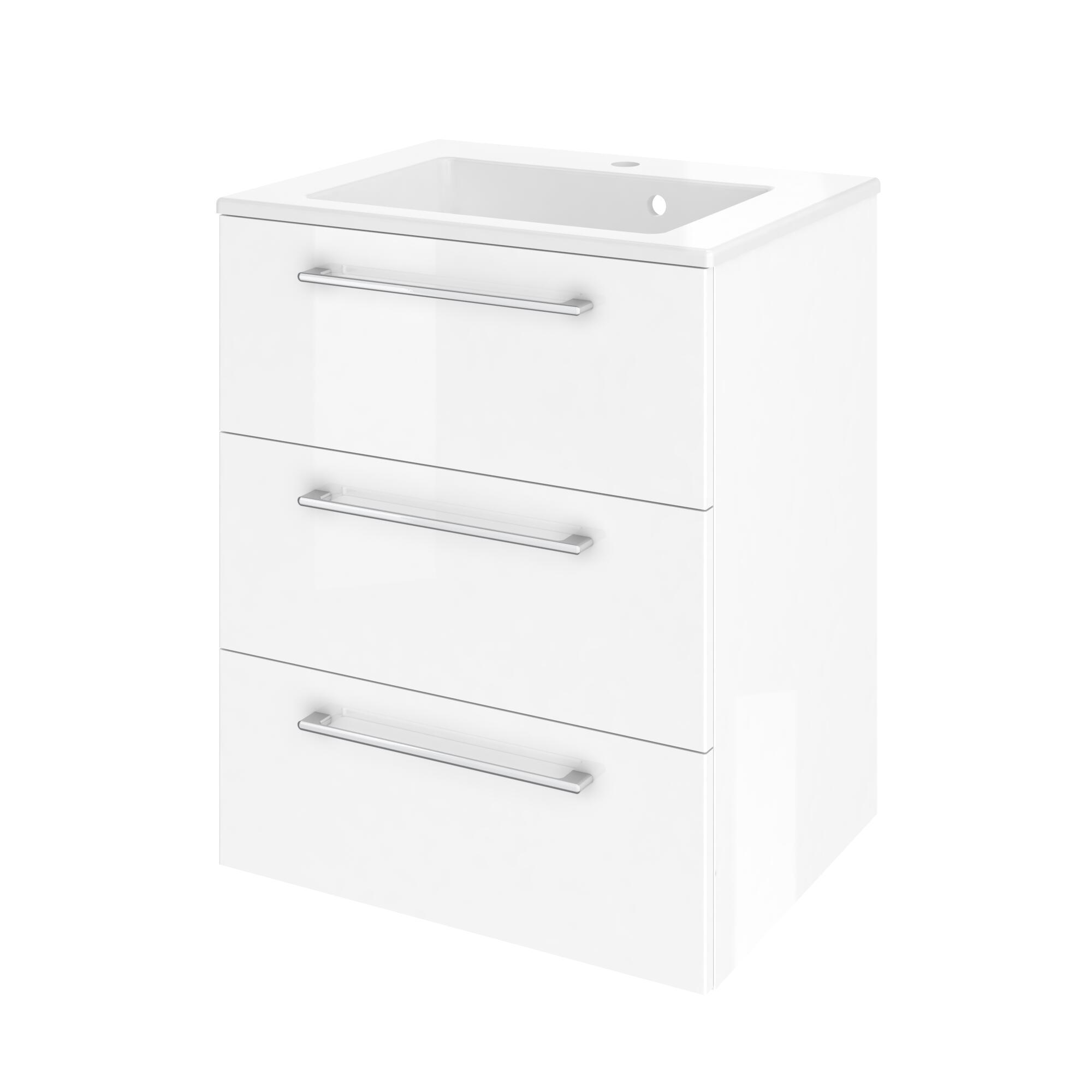 Meuble de salle de bains, Remix l.60 x H.73 x P.46 cm, blanc, Remix - 9