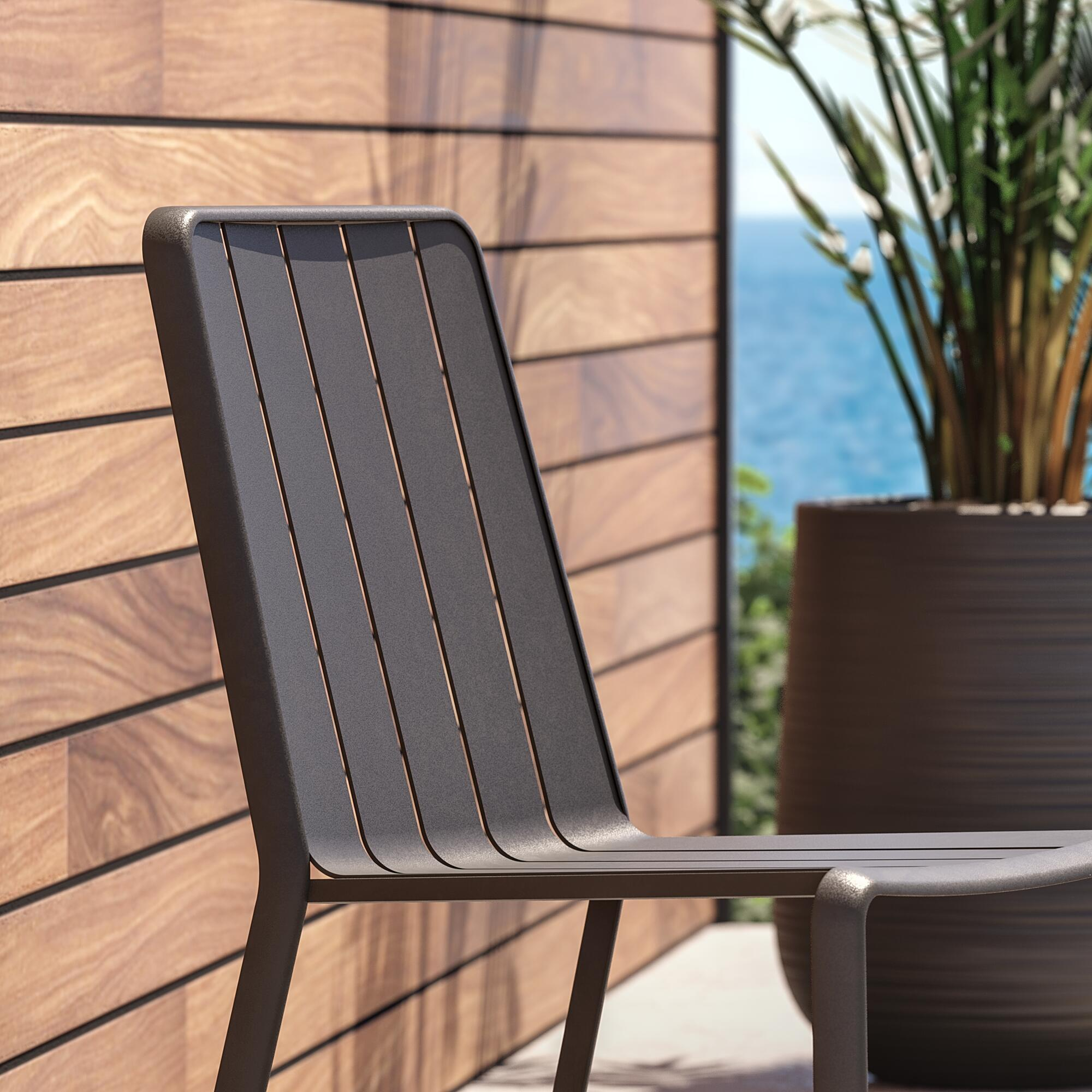 Chaise de jardin Idaho NATERIAL en aluminium gris V1 - 10