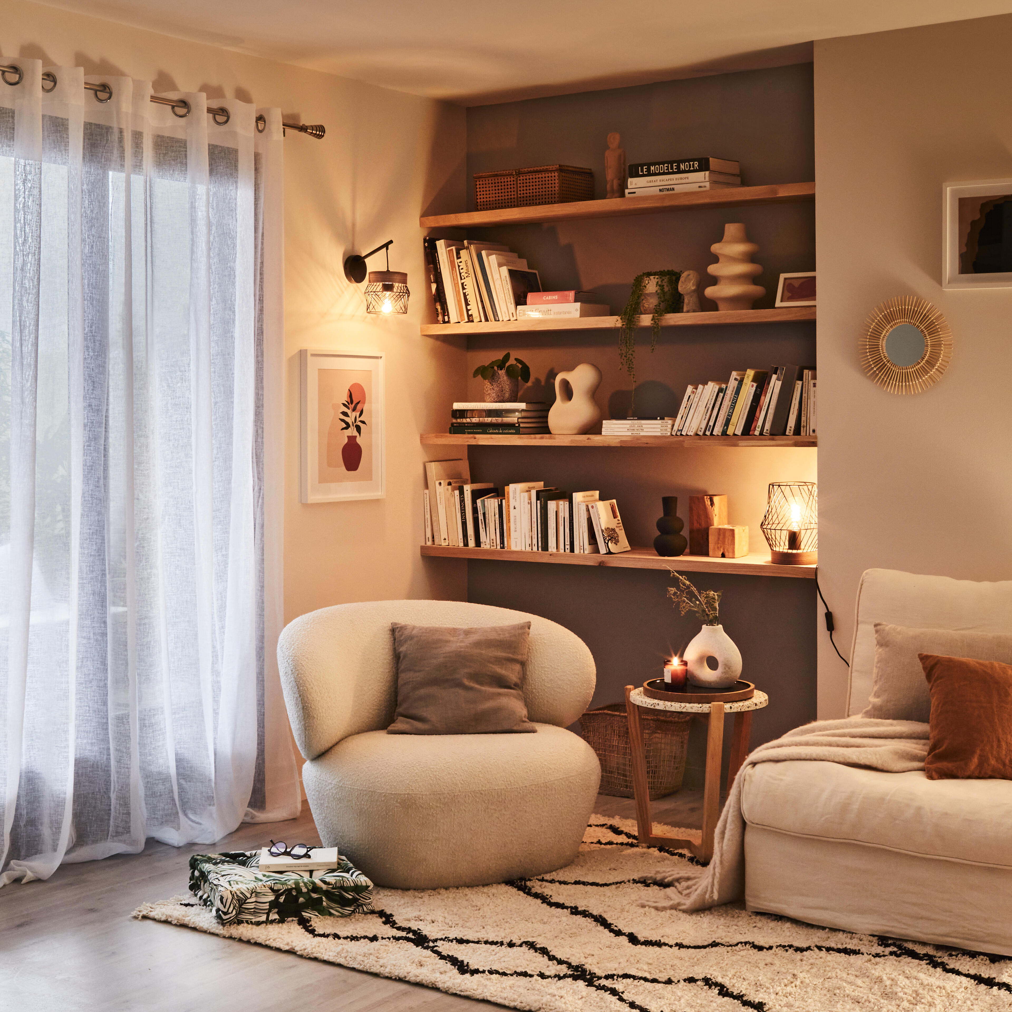 Voilage tamisant, Giani, blanc H.240 x l.140 cm INSPIRE - 6