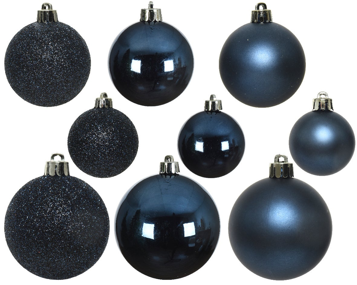 Kit 30 boules plastique bleu nuit - 3