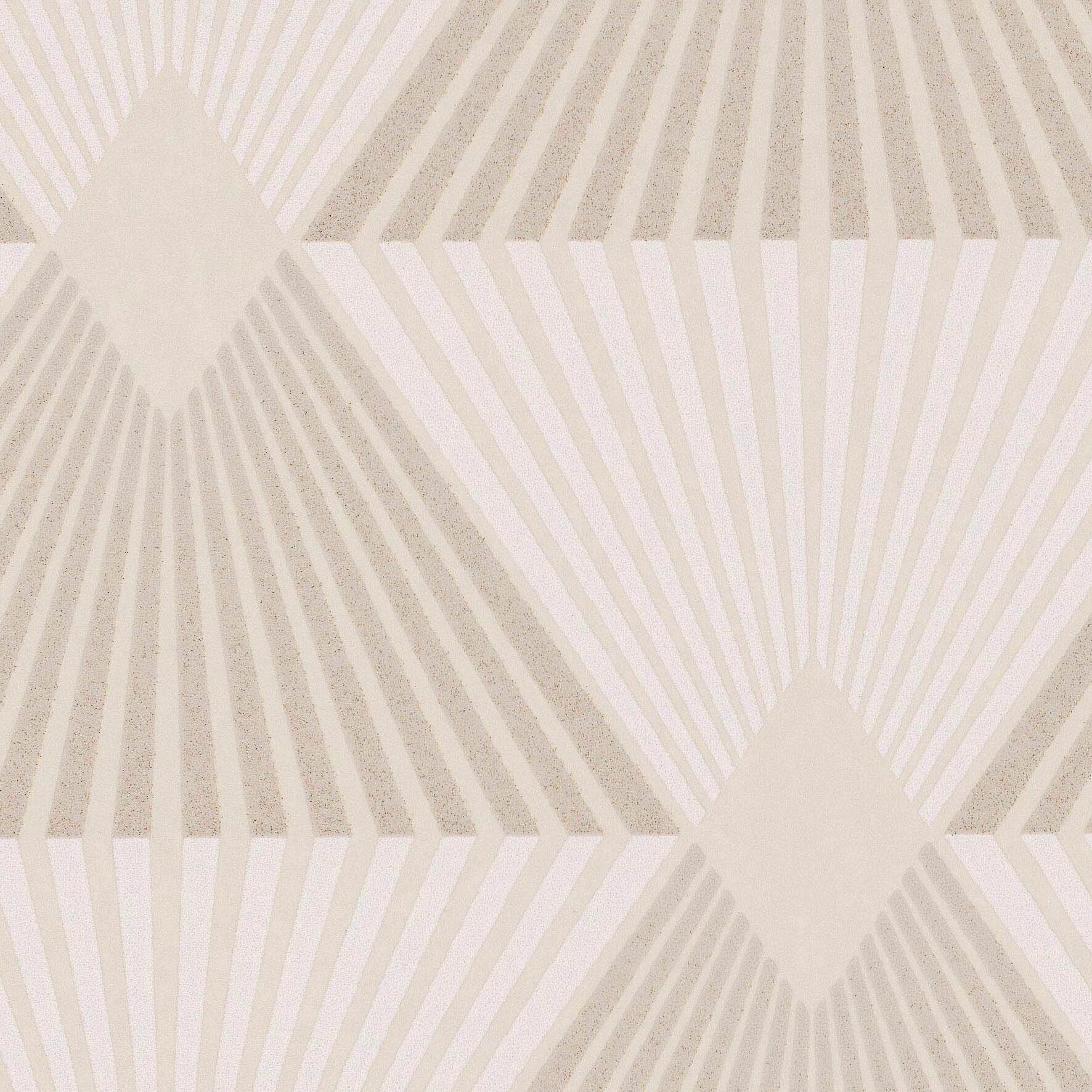 Papier peint intissé Art deco pailleté beige - 3