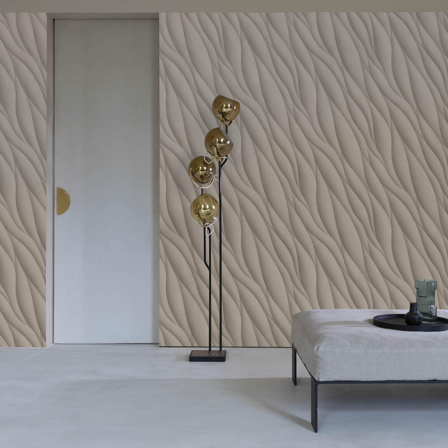 Papier peint intissé Affinity vague 3d beige, taupe | Leroy Merlin
