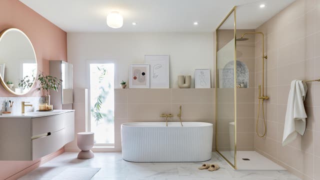 photo d'une salle de bains avec un style glamour