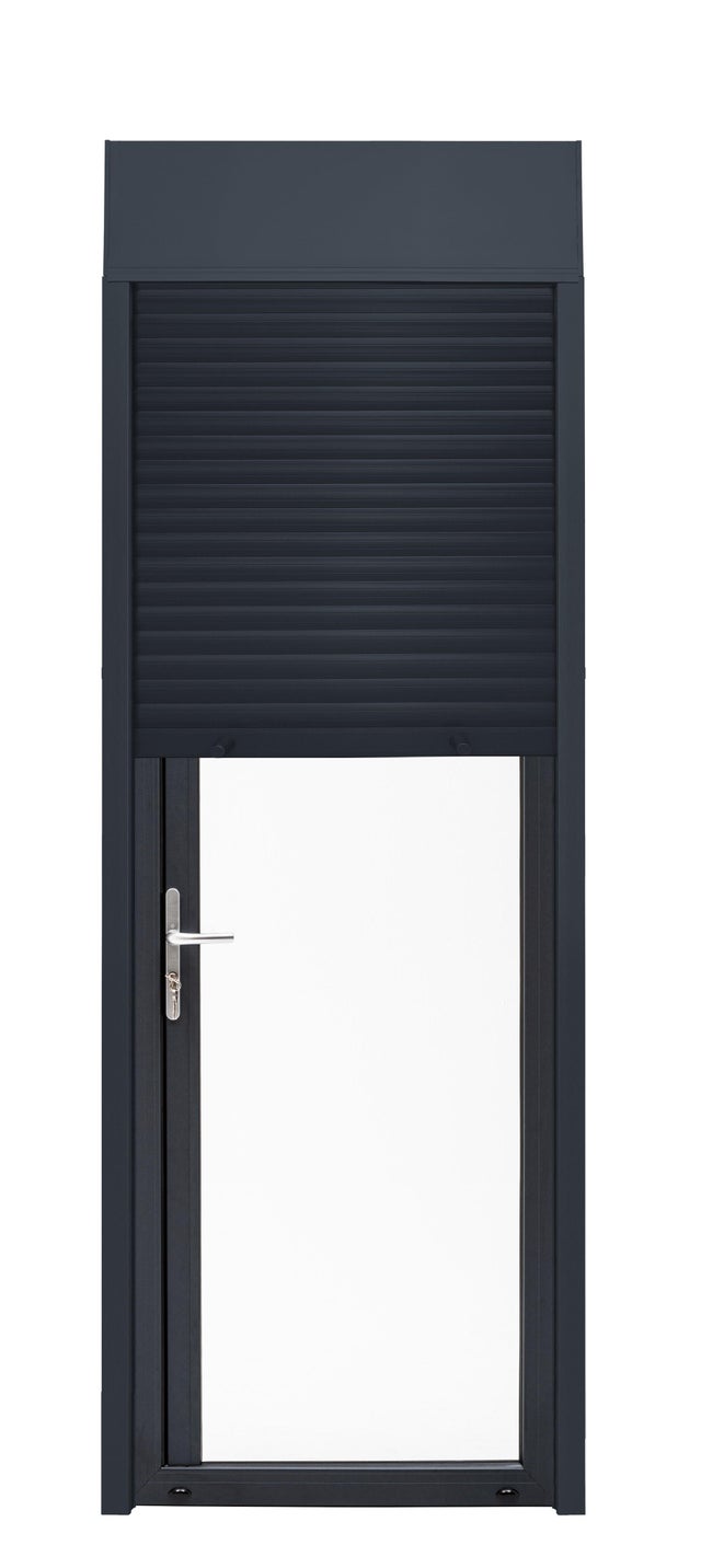 Porte fenêtre/volet roul.alu Essentiel H.205xl.90cm 1vt tirant G gris anthracite