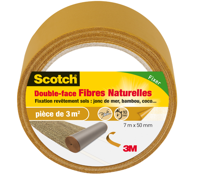 Ruban adhésif double face fibres naturelles SCOTCH 7M x 50MM