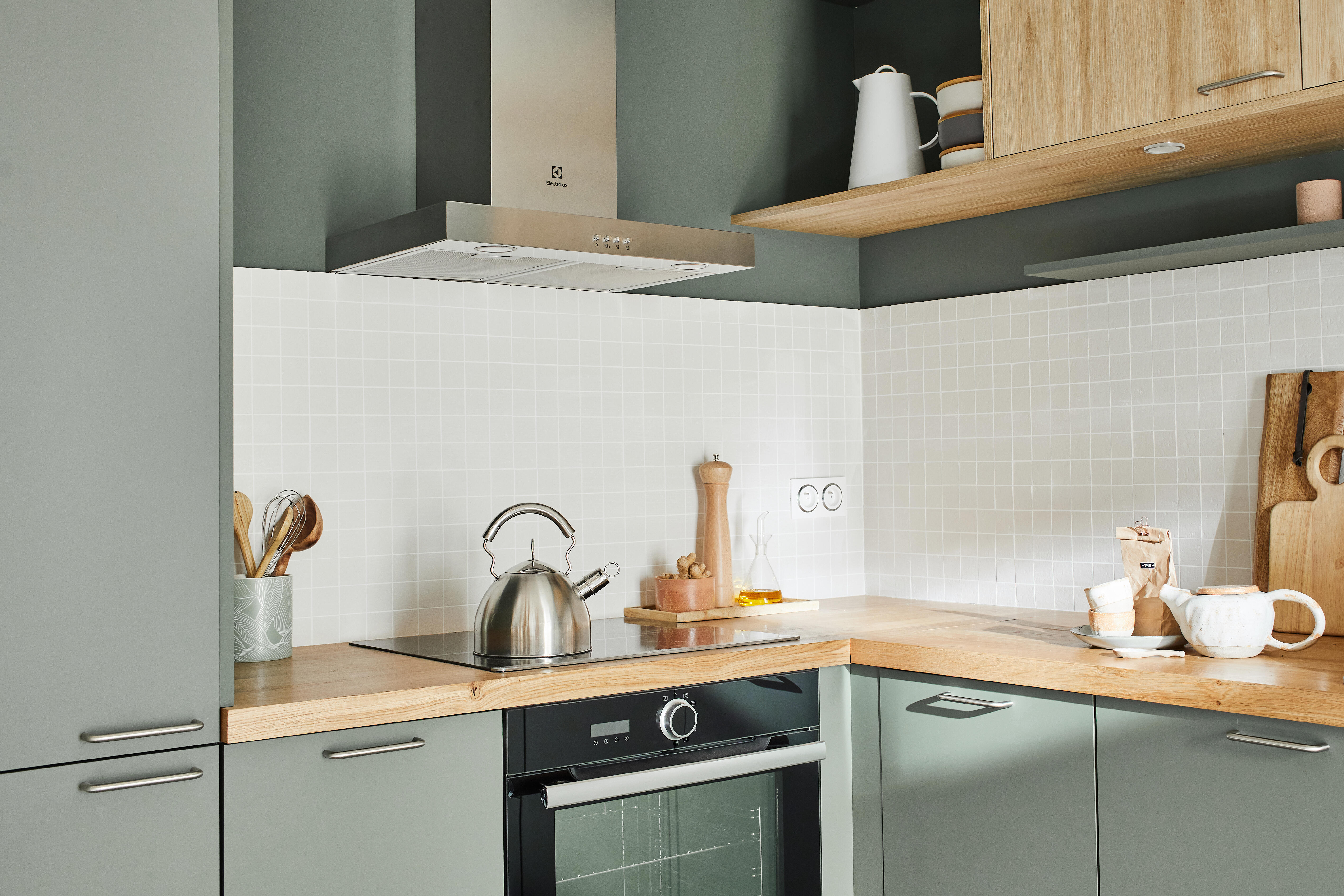 Porte de cuisine DELINIA ID Vienne gris vert mat H.38.4 x l.37 cm - 4