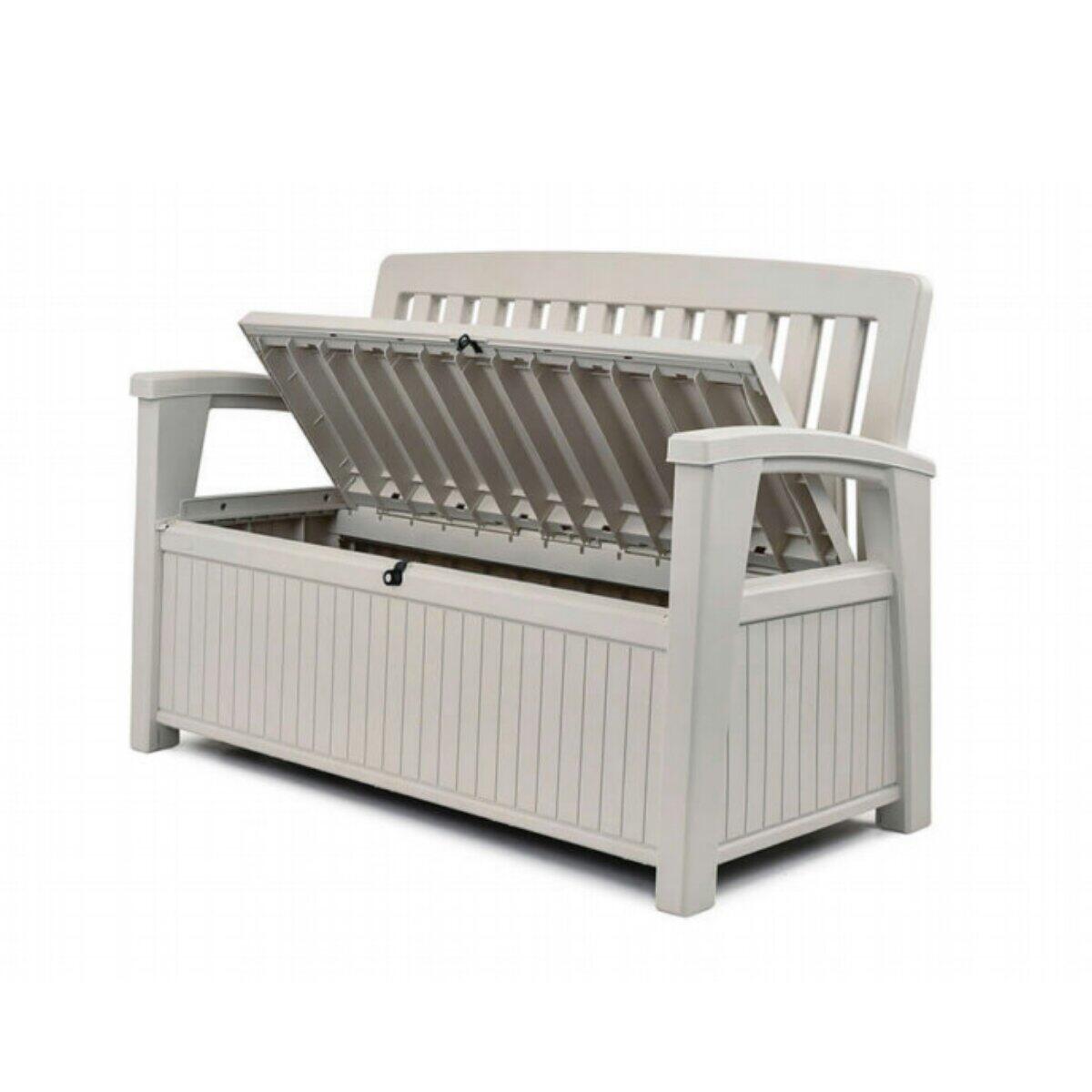 Baule panchina KETER STORAGE BENCH in resina bianco L 132 x H 89 x P 61.2 cm - 5