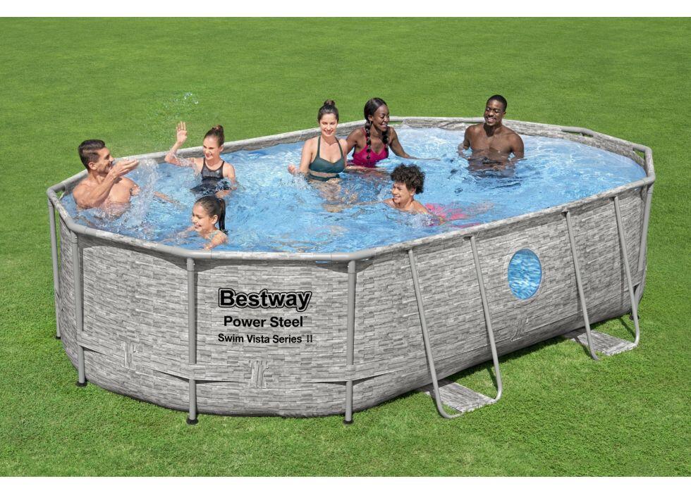 Piscina fuori terra tubolare BESTWAY Swimvista grigio H 1.07 x L int 4.88 x 3.05 m - 2